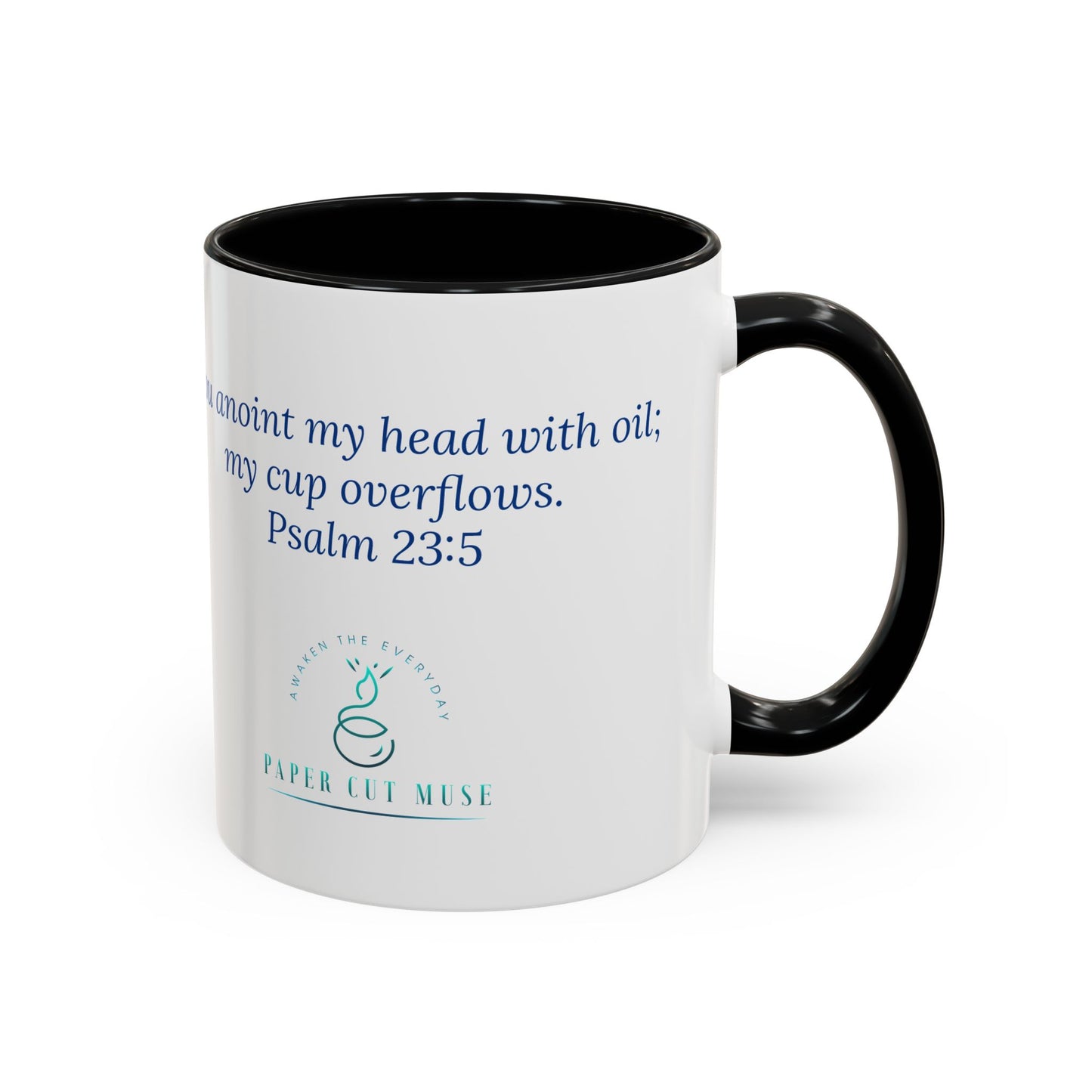 Cup of Joy Mug – Psalm 23:5 Scripture | Original Artwork by P. French Barber | Faith-Based Ceramic Coffee Cup
