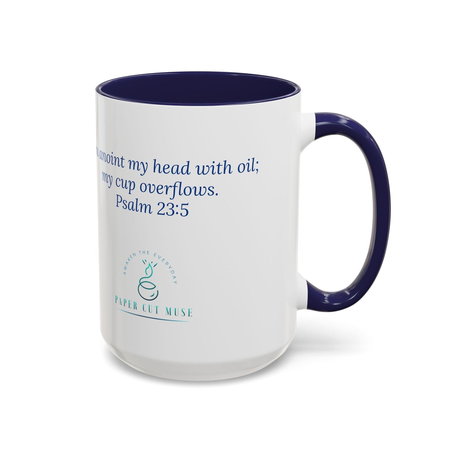 Cup of Joy Mug – Psalm 23:5 Scripture | Original Artwork by P. French Barber | Faith-Based Ceramic Coffee Cup