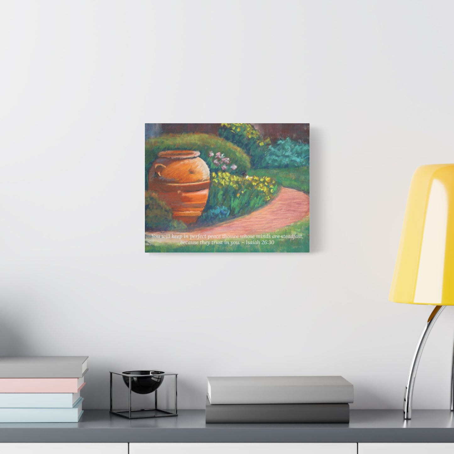 Perfect Peace Wall Hanging – Garden Still Life with Isaiah 26:3  Paper Cut Muse