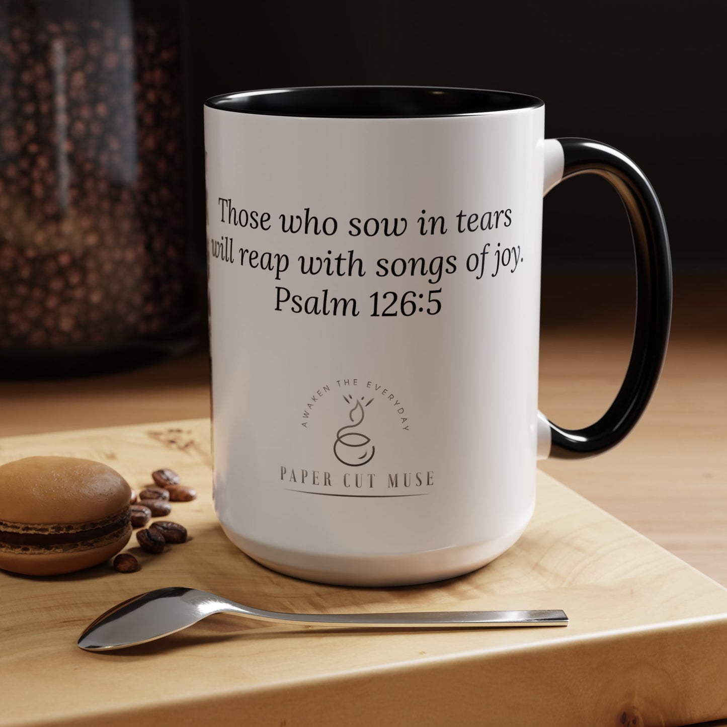 Faithful Harvest Mug – Psalm 126:5 Scripture | Cotton Field Artwork by P. French Barber | Faith-Based Ceramic Coffee Cup