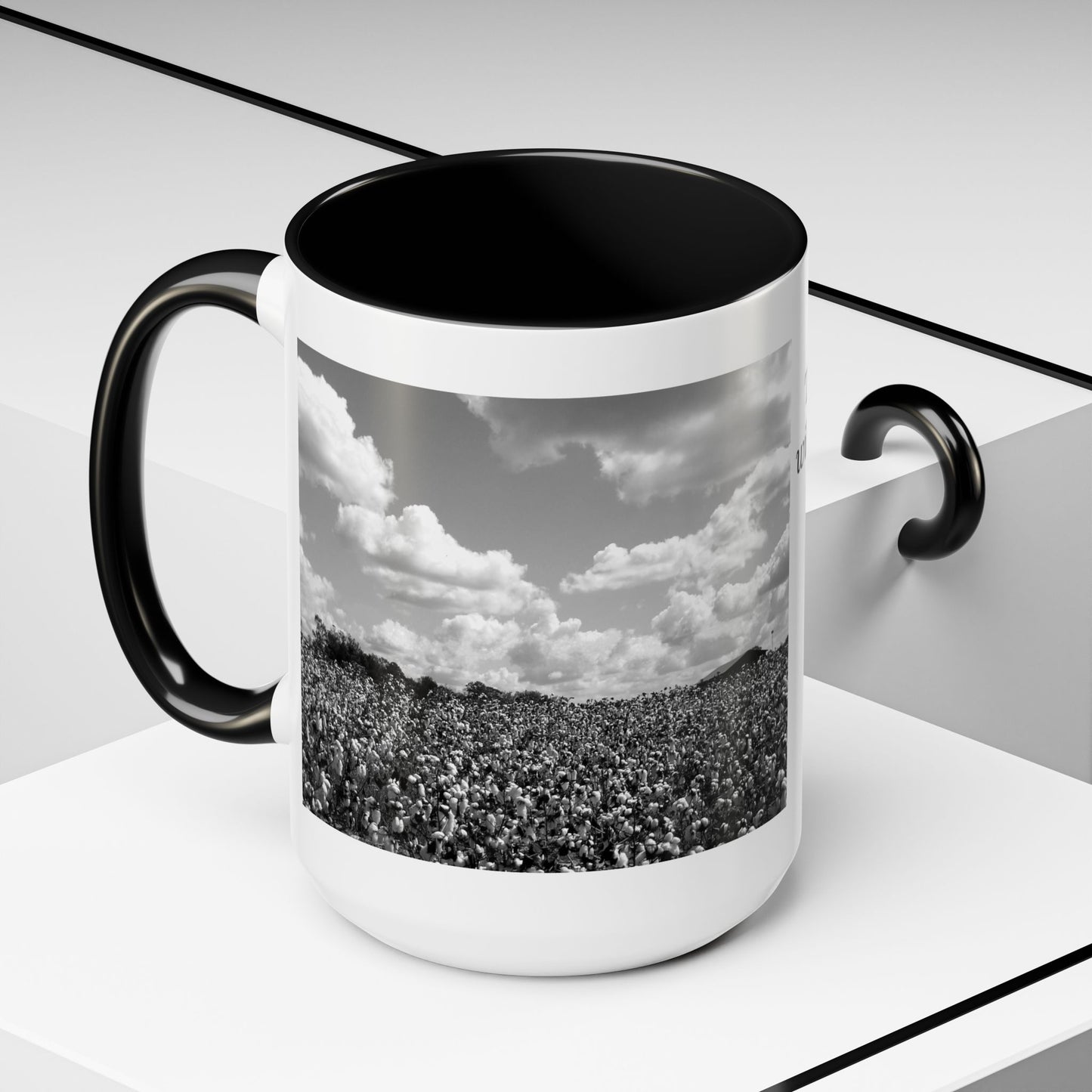 Faithful Harvest Mug – Psalm 126:5 Scripture | Cotton Field Artwork by P. French Barber | Faith-Based Ceramic Coffee Cup
