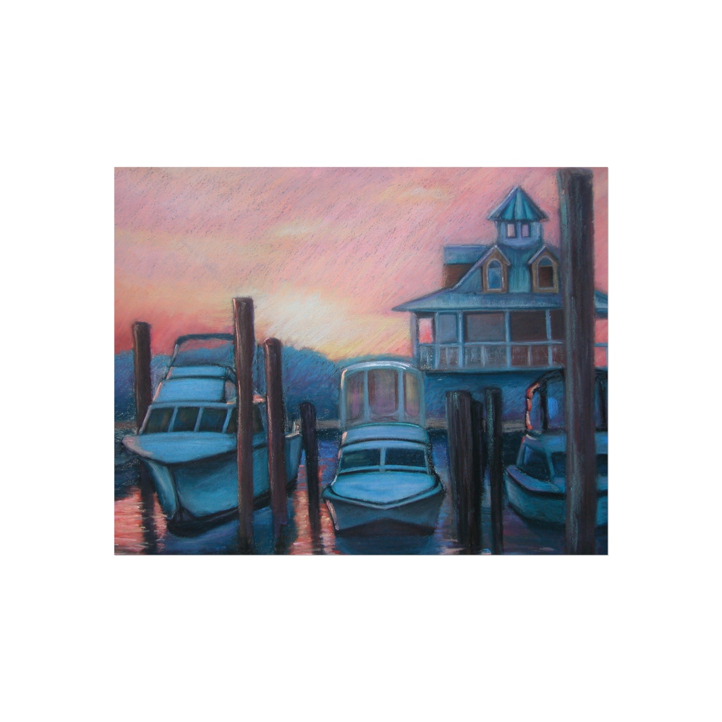 The Mooring Fine Art Poster – Original Pastel Painting by P. French Barber