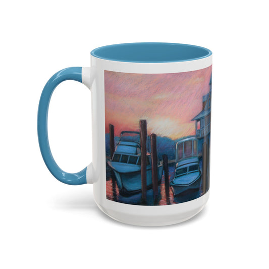 The Mooring Mug – Psalm 107:29 Scripture | Original Pastel Artwork by P. French Barber | Faith-Based Ceramic Cup