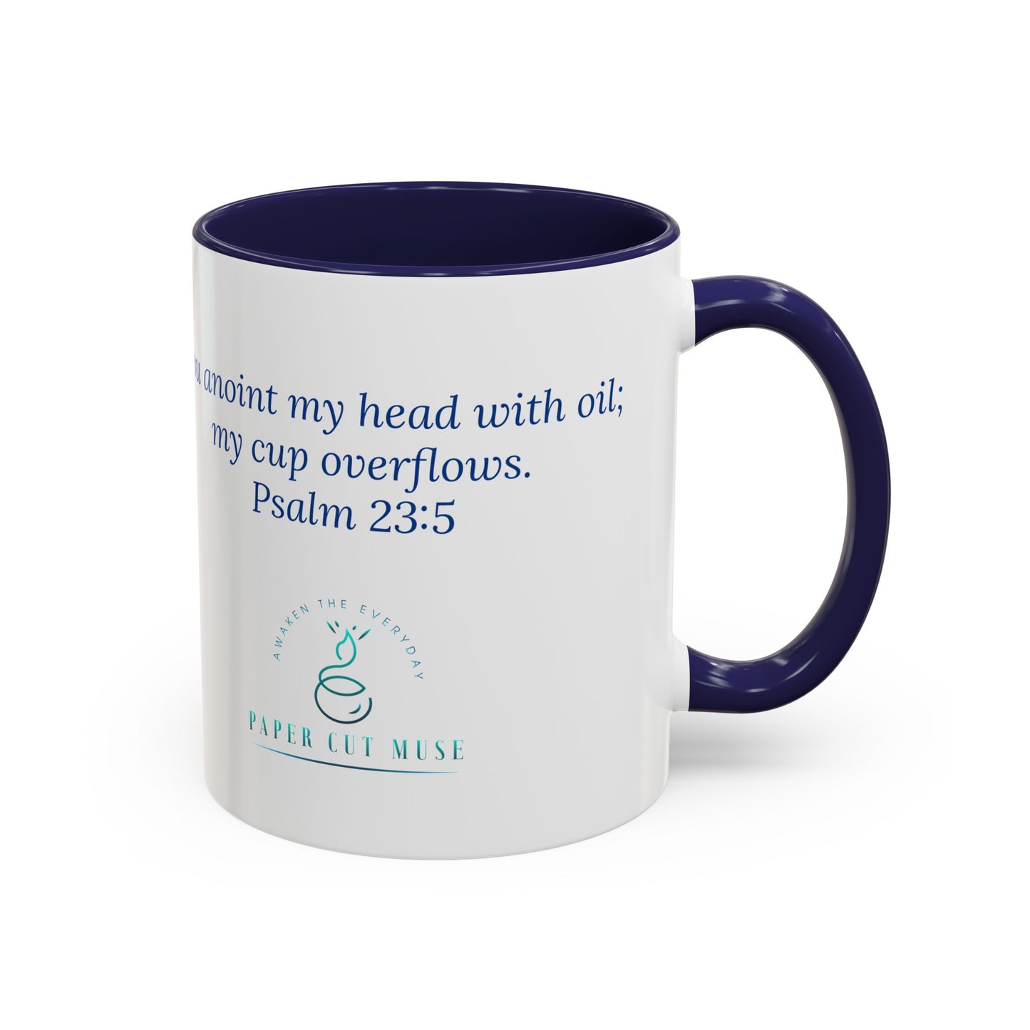 Cup of Joy Mug – Psalm 23:5 Scripture | Original Artwork by P. French Barber | Faith-Based Ceramic Coffee Cup