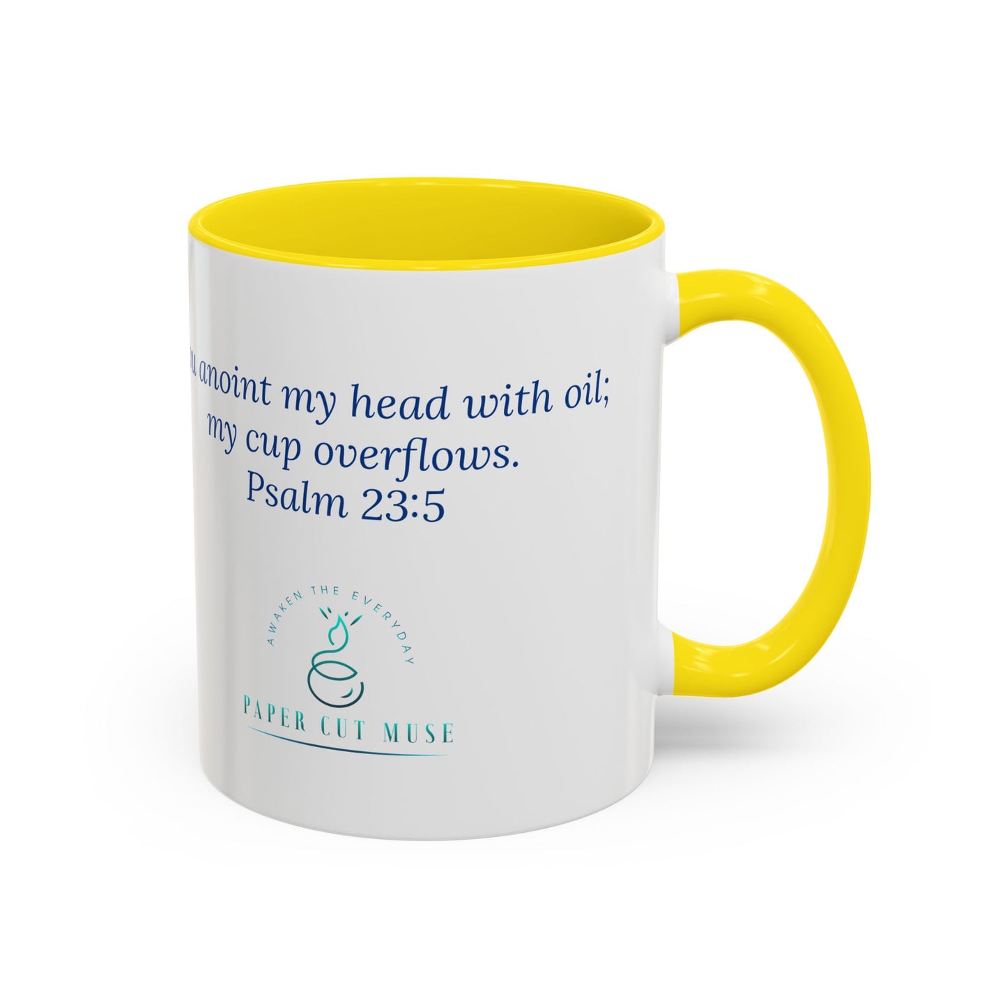 Cup of Joy Mug – Psalm 23:5 Scripture | Original Artwork by P. French Barber | Faith-Based Ceramic Coffee Cup
