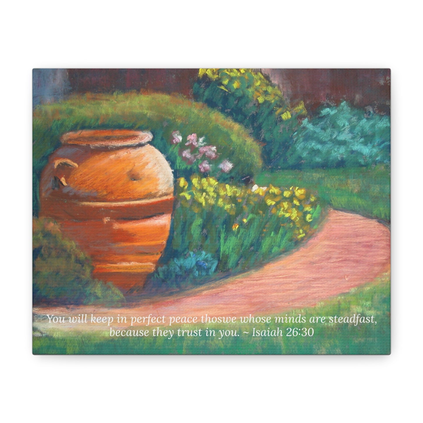 Perfect Peace Wall Hanging – Garden Still Life with Isaiah 26:3  Paper Cut Muse