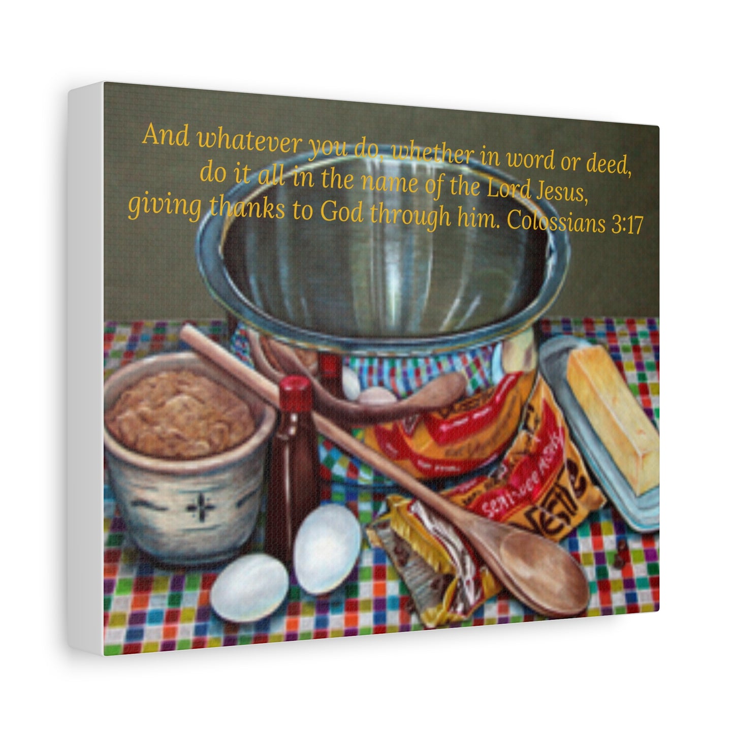 Stirred with Love Canvas – Original Colored Pencil Kitchen Art by P. French Barber  Paper Cut Muse