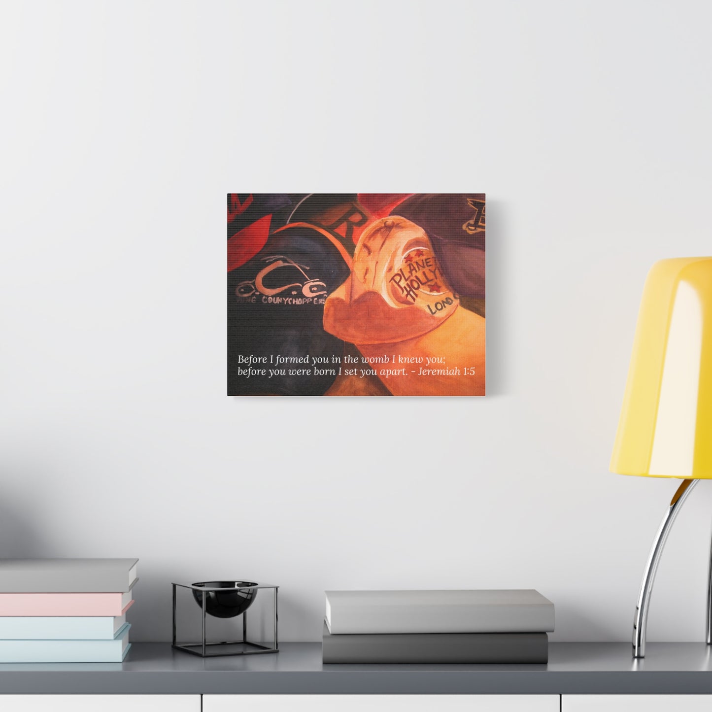 Worn & Known Canvas – Masculine Hat Art with Jeremiah 1:5  Legacy Wall Print by P. French Barber