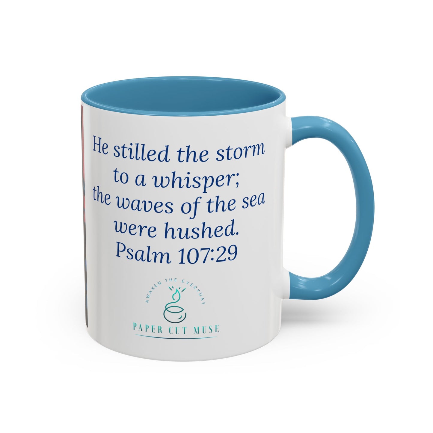 The Mooring Mug – Psalm 107:29 Scripture | Original Pastel Artwork by P. French Barber | Faith-Based Ceramic Cup