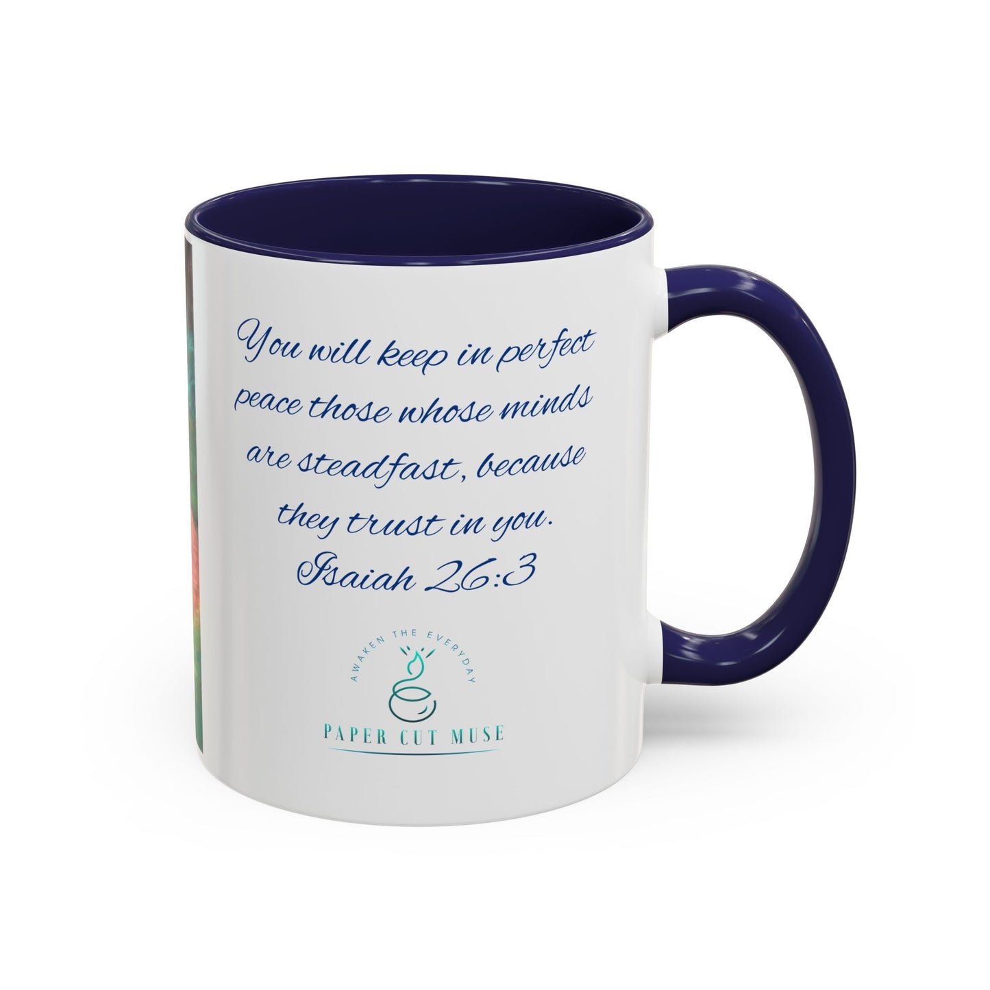Perfect Peace Mug – Isaiah 26:3 Scripture | Original Artwork by P. French Barber | Faith-Based Ceramic Coffee Cup