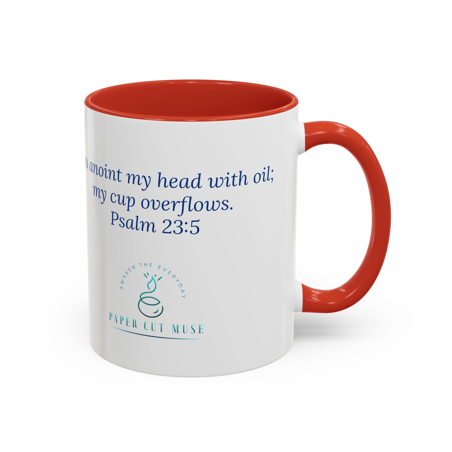 Cup of Joy Mug – Psalm 23:5 Scripture | Original Artwork by P. French Barber | Faith-Based Ceramic Coffee Cup