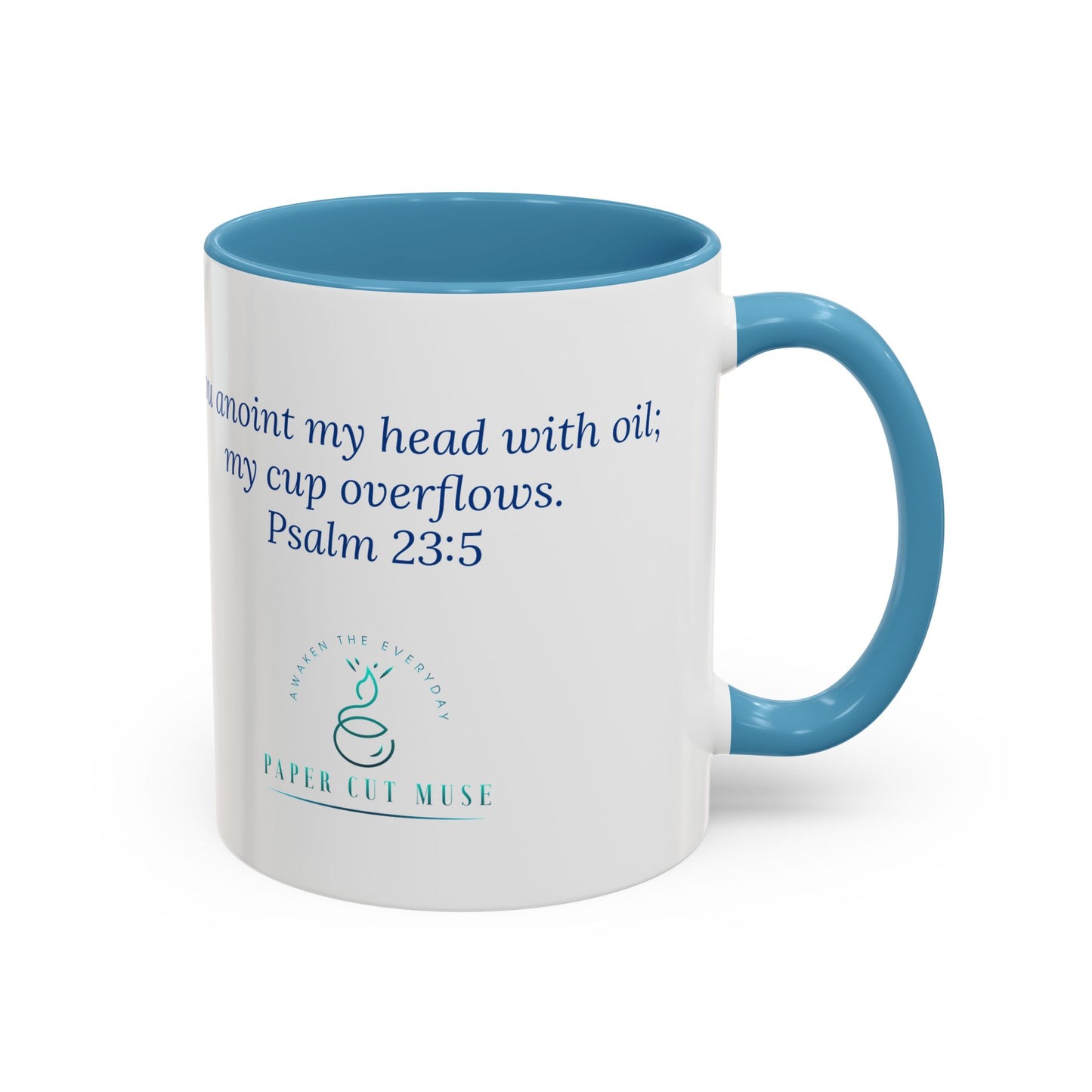 Cup of Joy Mug – Psalm 23:5 Scripture | Original Artwork by P. French Barber | Faith-Based Ceramic Coffee Cup