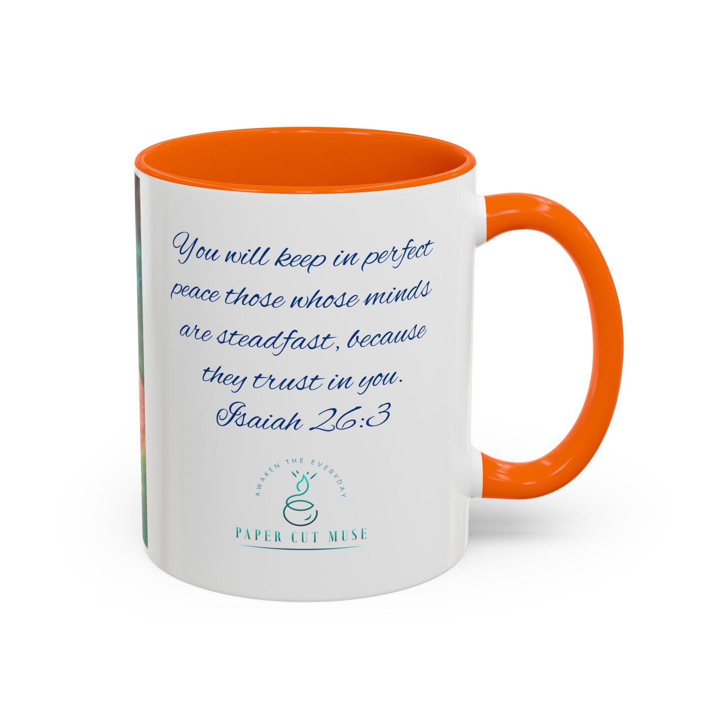 Perfect Peace Mug – Isaiah 26:3 Scripture | Original Artwork by P. French Barber | Faith-Based Ceramic Coffee Cup