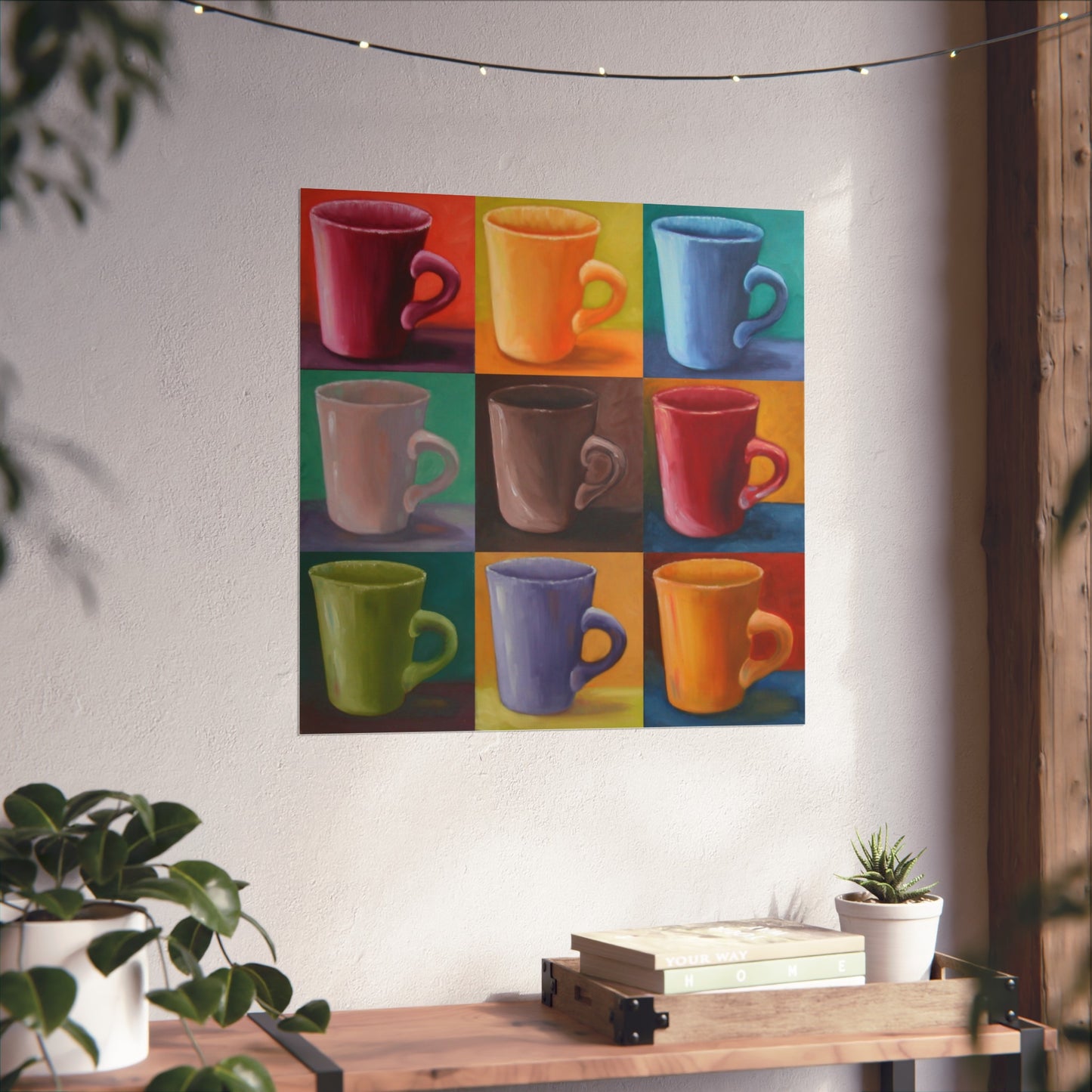 Cup of Joy Fine Art Poster – Colorful Coffee Mug Grid by P. French Barber
