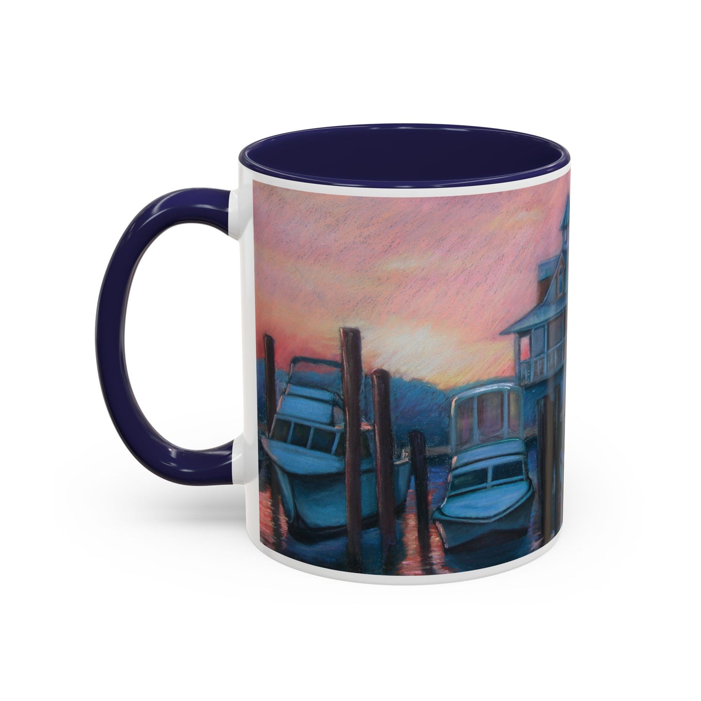 The Mooring Mug – Psalm 107:29 Scripture | Original Pastel Artwork by P. French Barber | Faith-Based Ceramic Cup