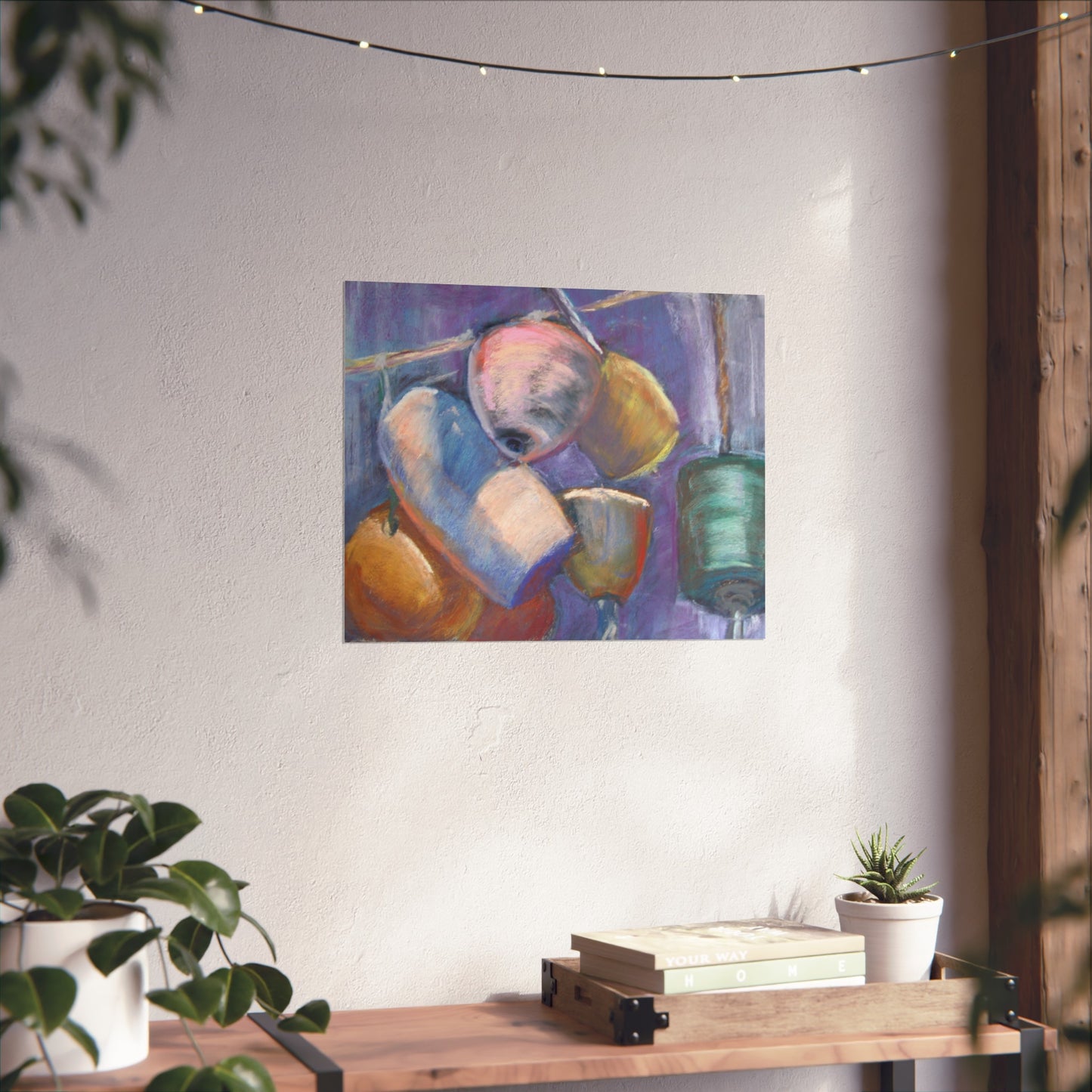 Anchor of Hope Fine Art Poster – Original Pastel Painting of Nautical Buoys by P. French Barber