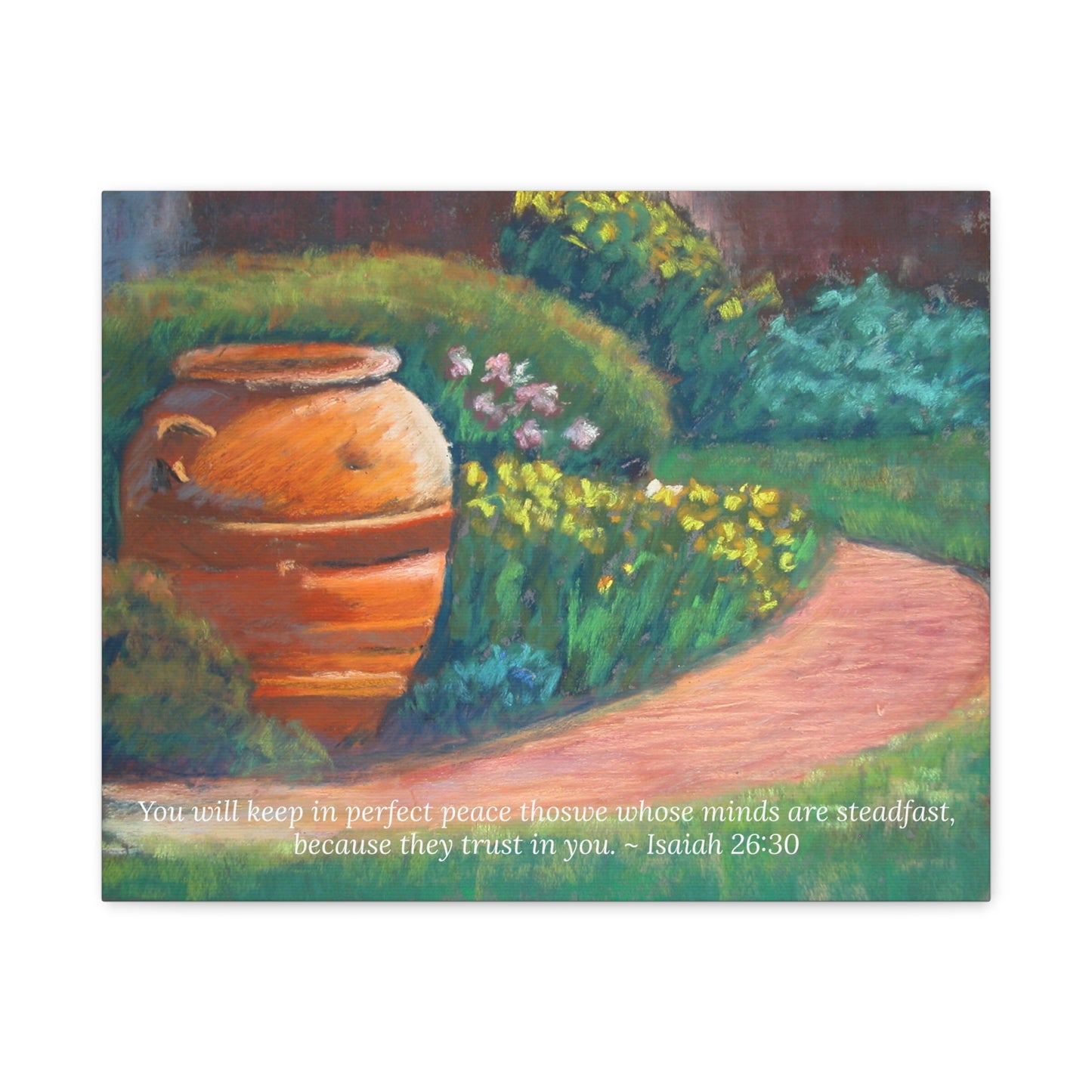 Perfect Peace Wall Hanging – Garden Still Life with Isaiah 26:3  Paper Cut Muse