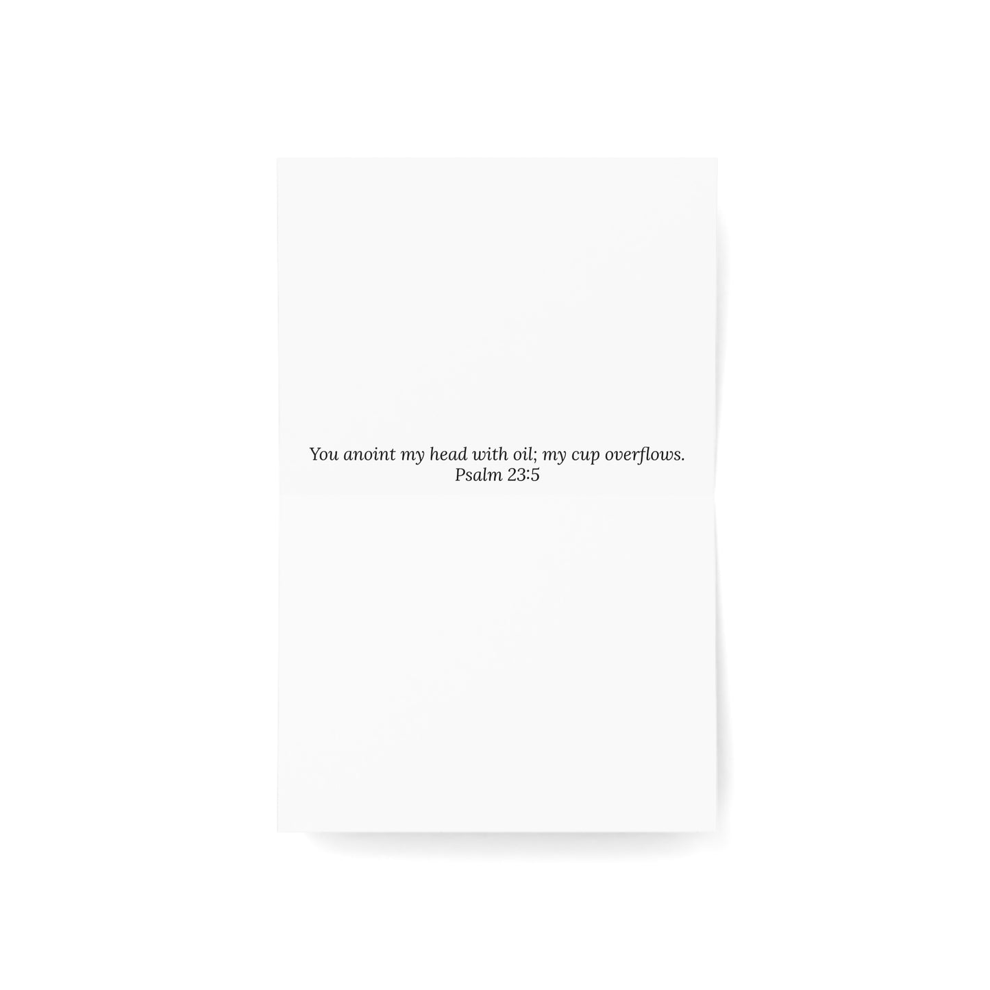 Cup of Joy Greeting Card – Psalm 23:5 Scripture Original Art by P. French Barber