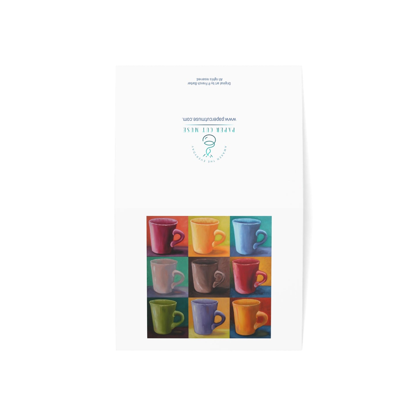 Cup of Joy Greeting Card – Psalm 23:5 Scripture Original Art by P. French Barber