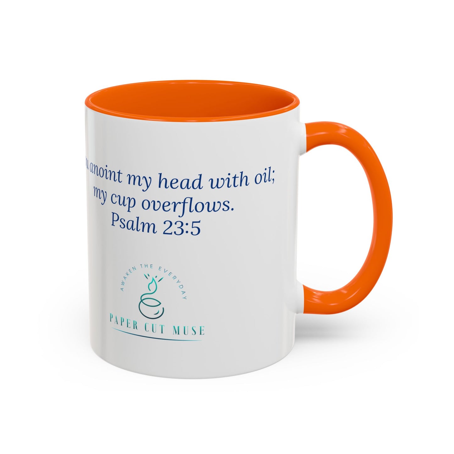 Cup of Joy Mug – Psalm 23:5 Scripture | Original Artwork by P. French Barber | Faith-Based Ceramic Coffee Cup