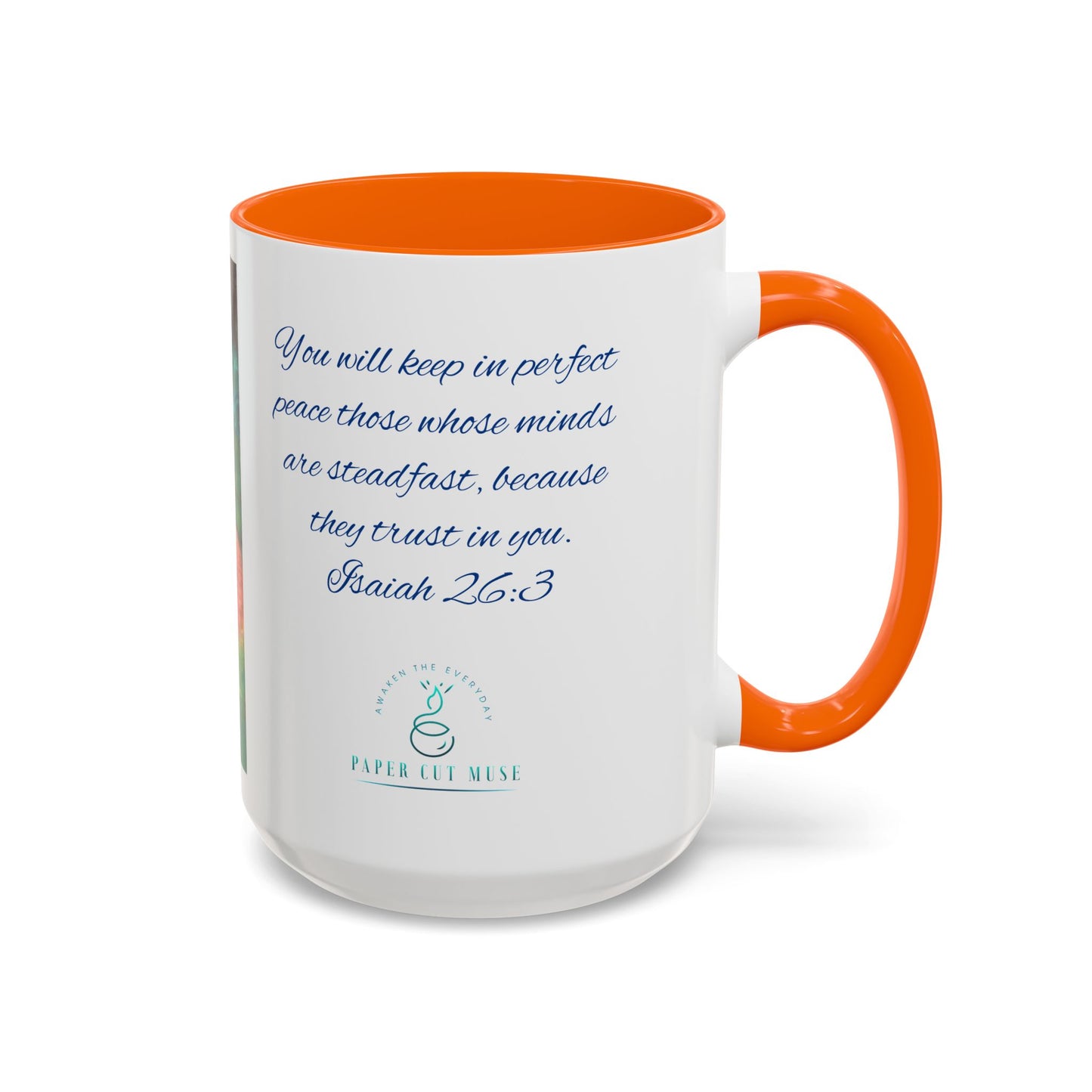 Perfect Peace Mug – Isaiah 26:3 Scripture | Original Artwork by P. French Barber | Faith-Based Ceramic Coffee Cup