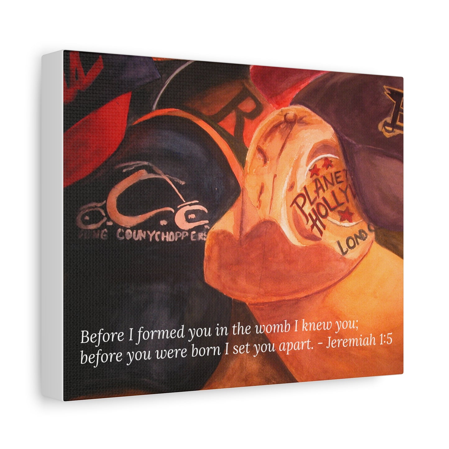 Worn & Known Canvas – Masculine Hat Art with Jeremiah 1:5  Legacy Wall Print by P. French Barber