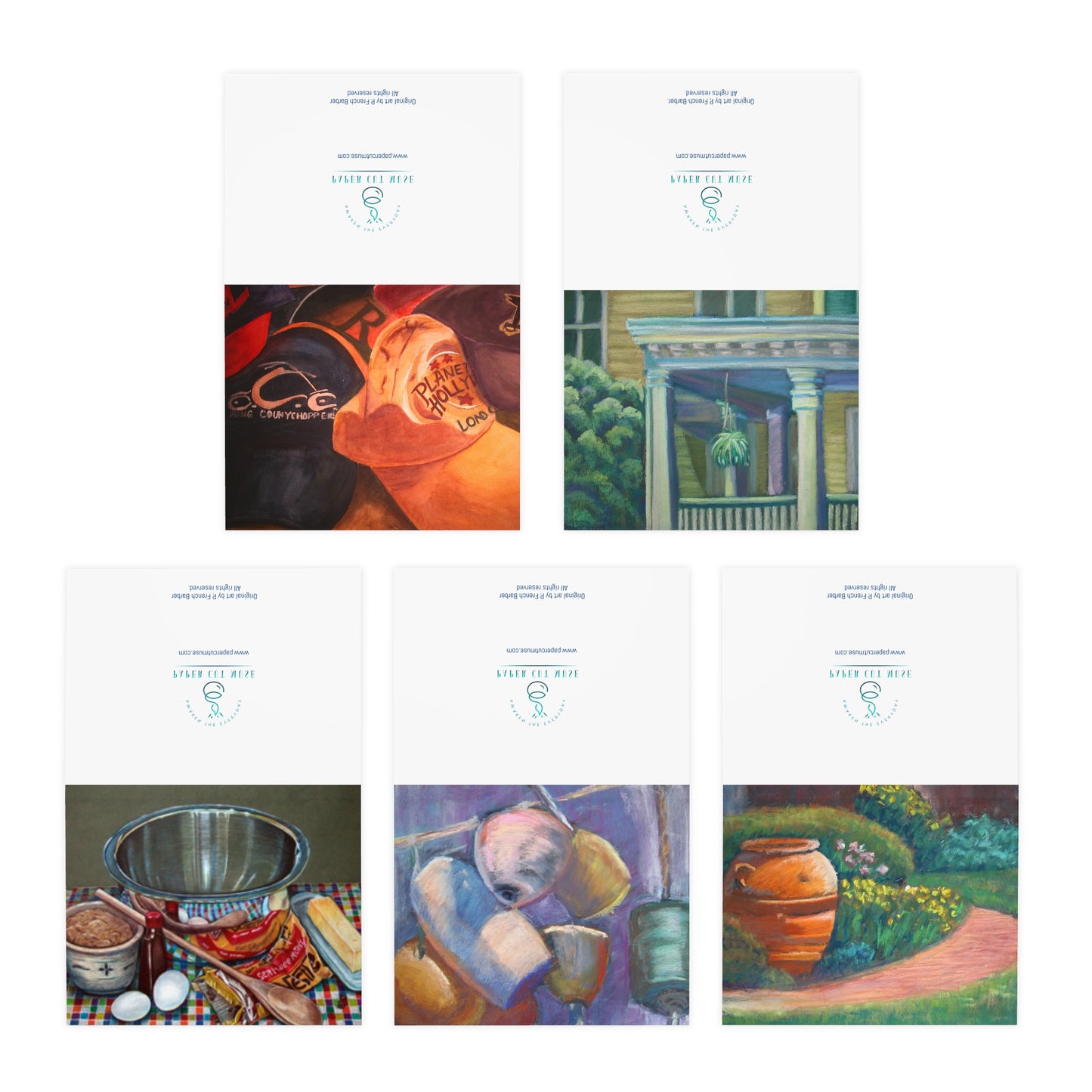 Christian Greeting Card Collection – 5 Designs with Scripture | Original Art by P. French Barber