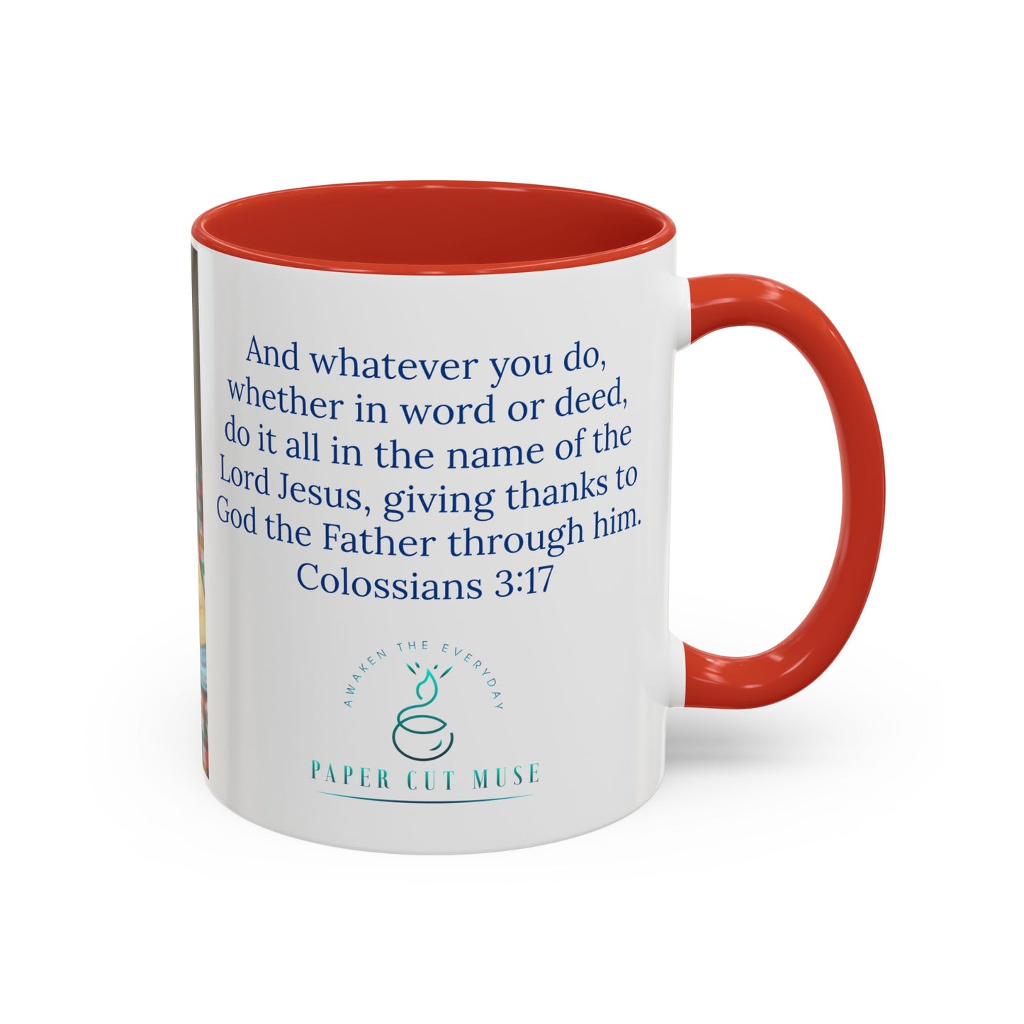 Stirred with Love Mug – Colossians 3:17 Scripture | Original Kitchen Illustration by P. French Barber | Faith-Based Ceramic Cup