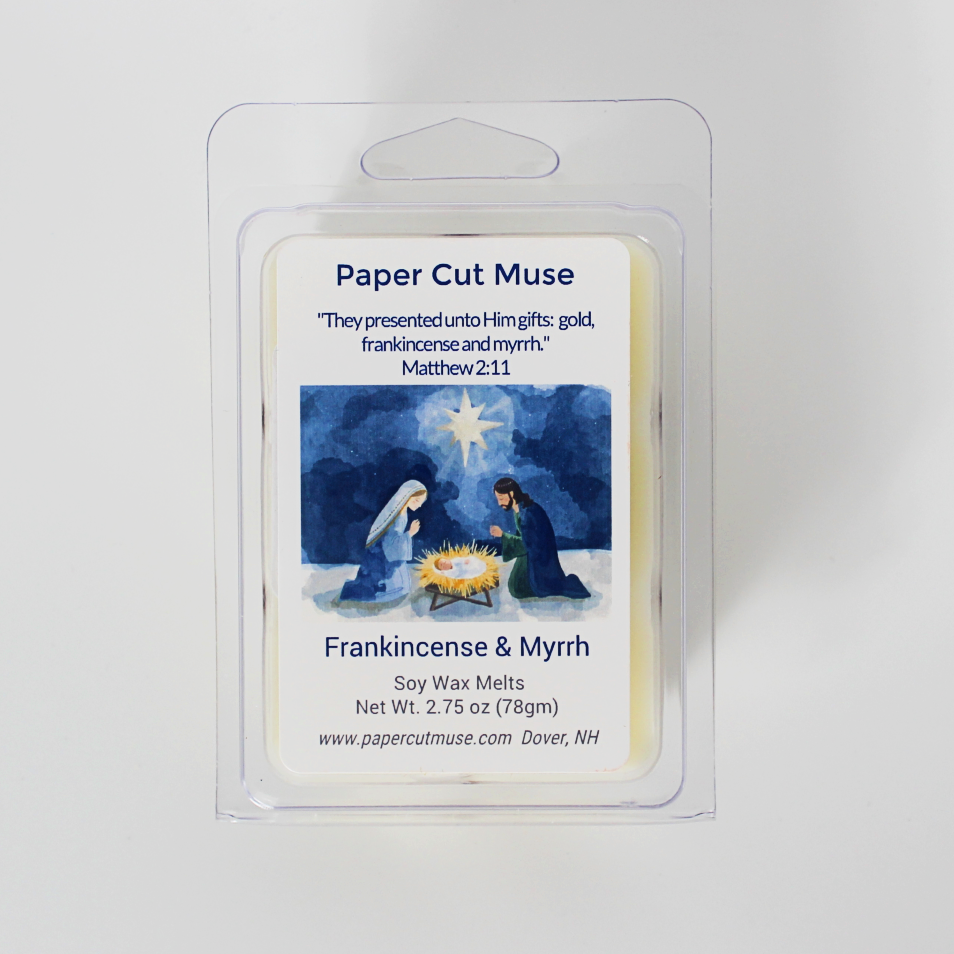 Frankincense & Myrrh Soy Wax Melts – Holiday Limited Release 2.75 oz Sacred Resin Scent 6-Piece Clamshell USA Made