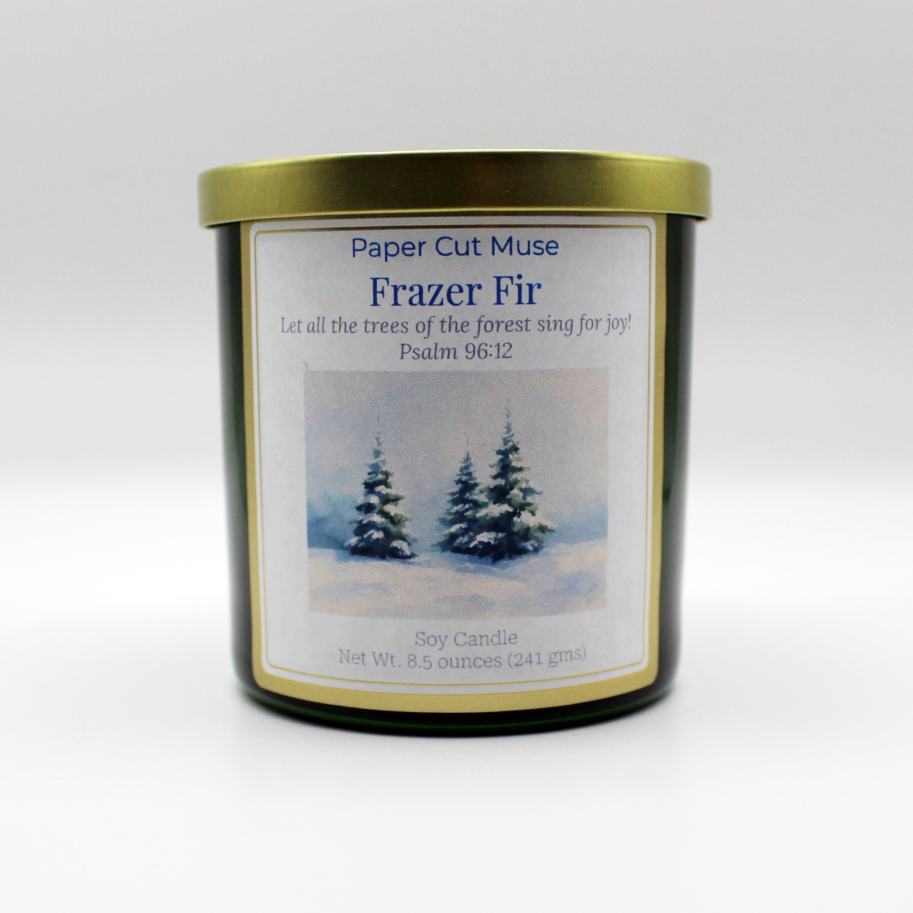 Frazer Fir Soy Candle – Limited Release Seasonal 8.5 oz Evergreen Forest Scent Deep Green Jar with Gold Lid USA Made
