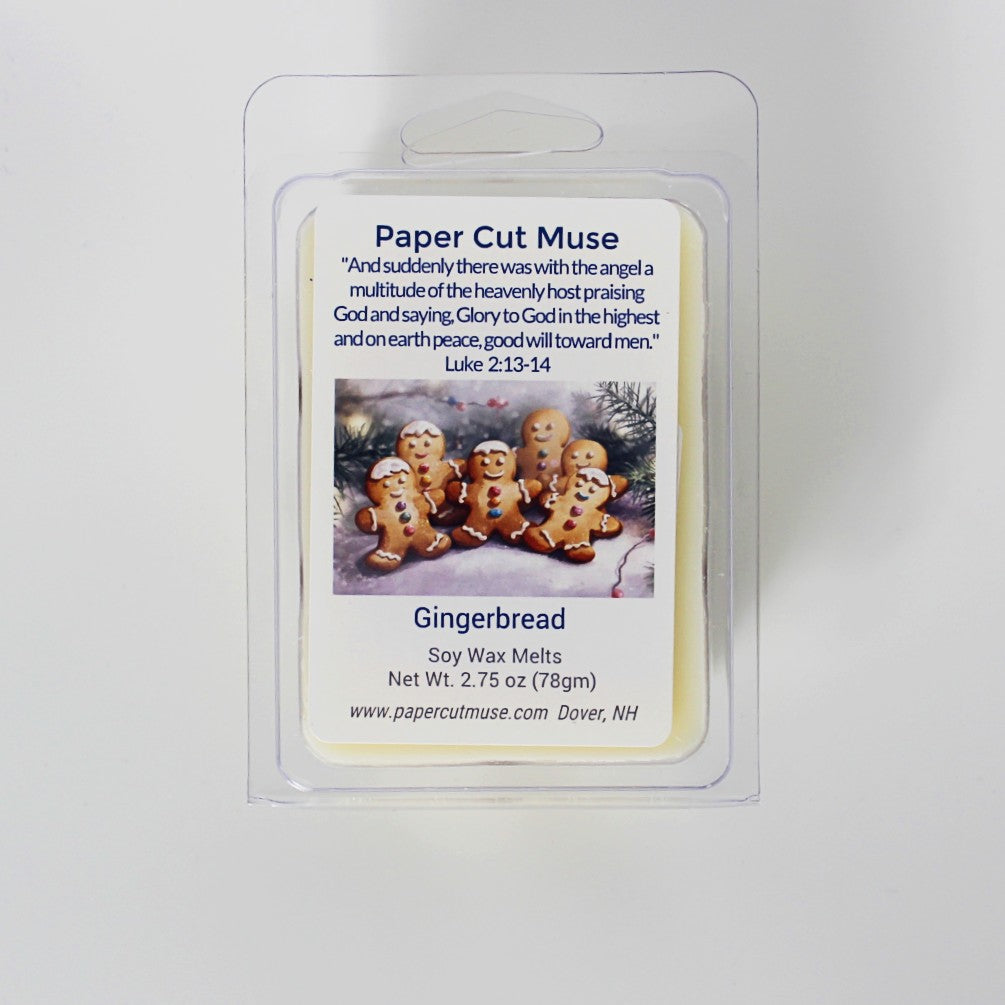 Gingerbread Soy Wax Melts – Holiday Limited Release 2.75 oz Spiced Holiday Cookie Scent 6-Piece Clamshell USA Made