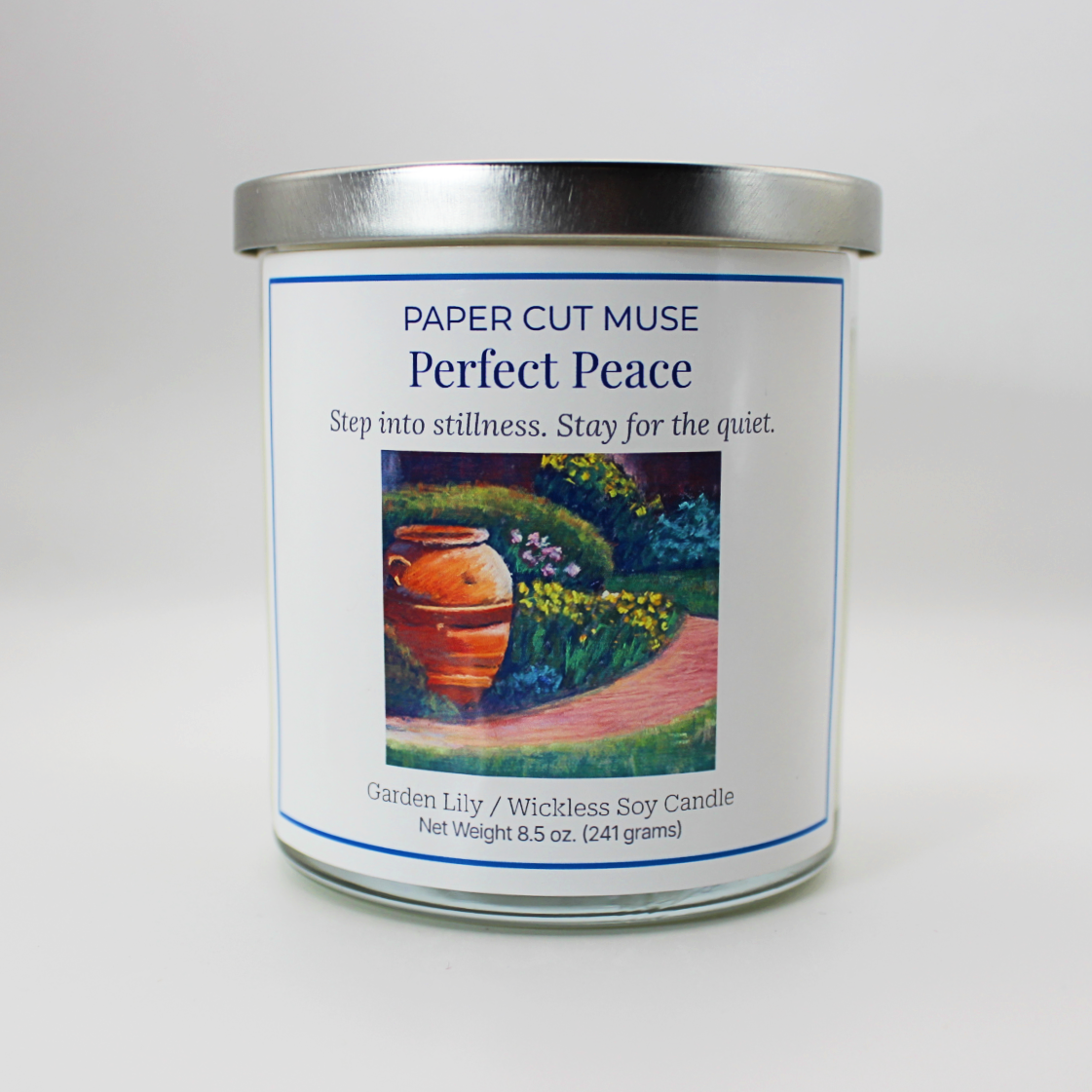 Wickless Garden Lily Soy Candle – Perfect Peace Collection 8.5 oz USA Made