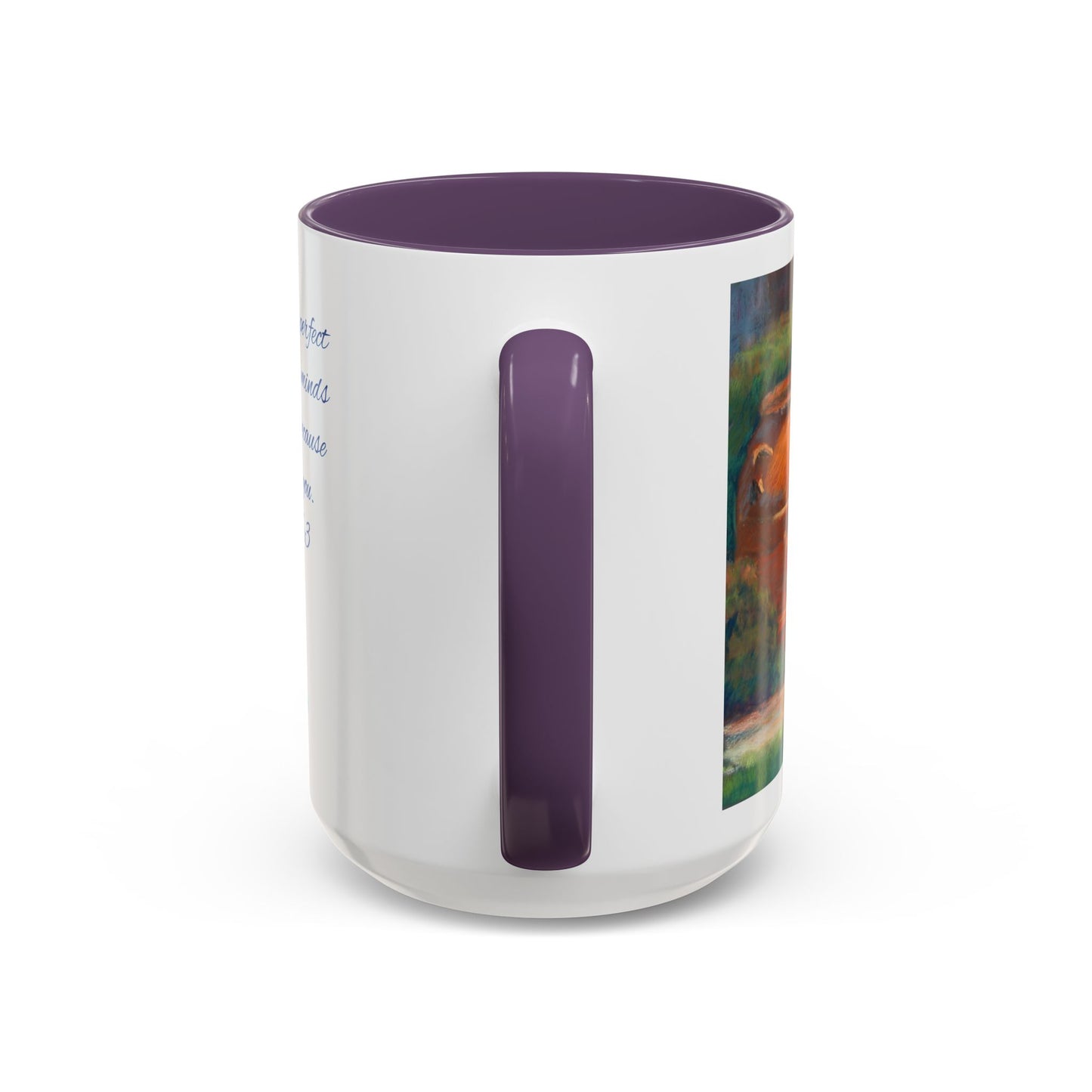 Perfect Peace Mug – Isaiah 26:3 Scripture | Original Artwork by P. French Barber | Faith-Based Ceramic Coffee Cup