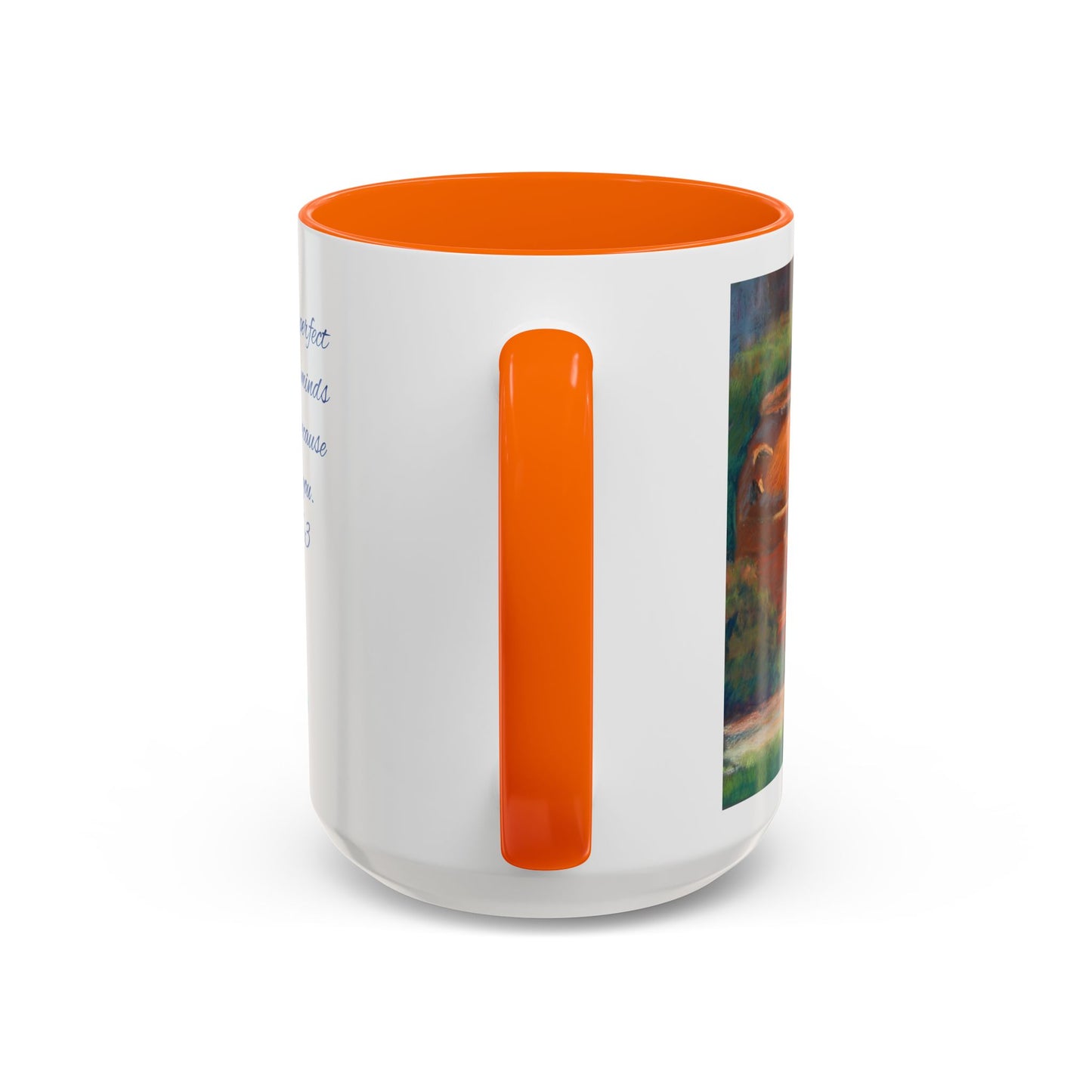 Perfect Peace Mug – Isaiah 26:3 Scripture | Original Artwork by P. French Barber | Faith-Based Ceramic Coffee Cup