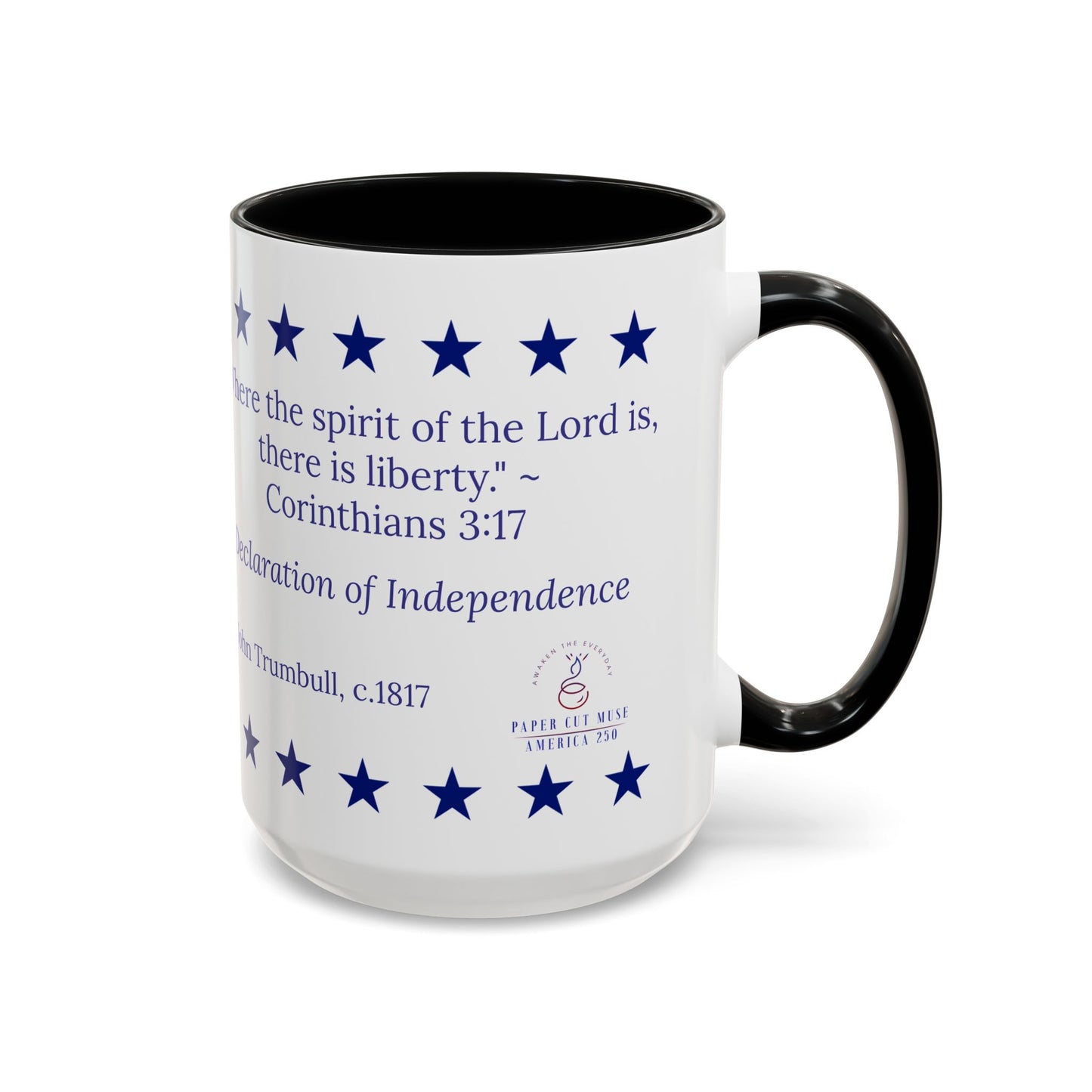 Patriotic Quote Accent Coffee Mug — "Where the spirit of the Lord is, there is liberty."