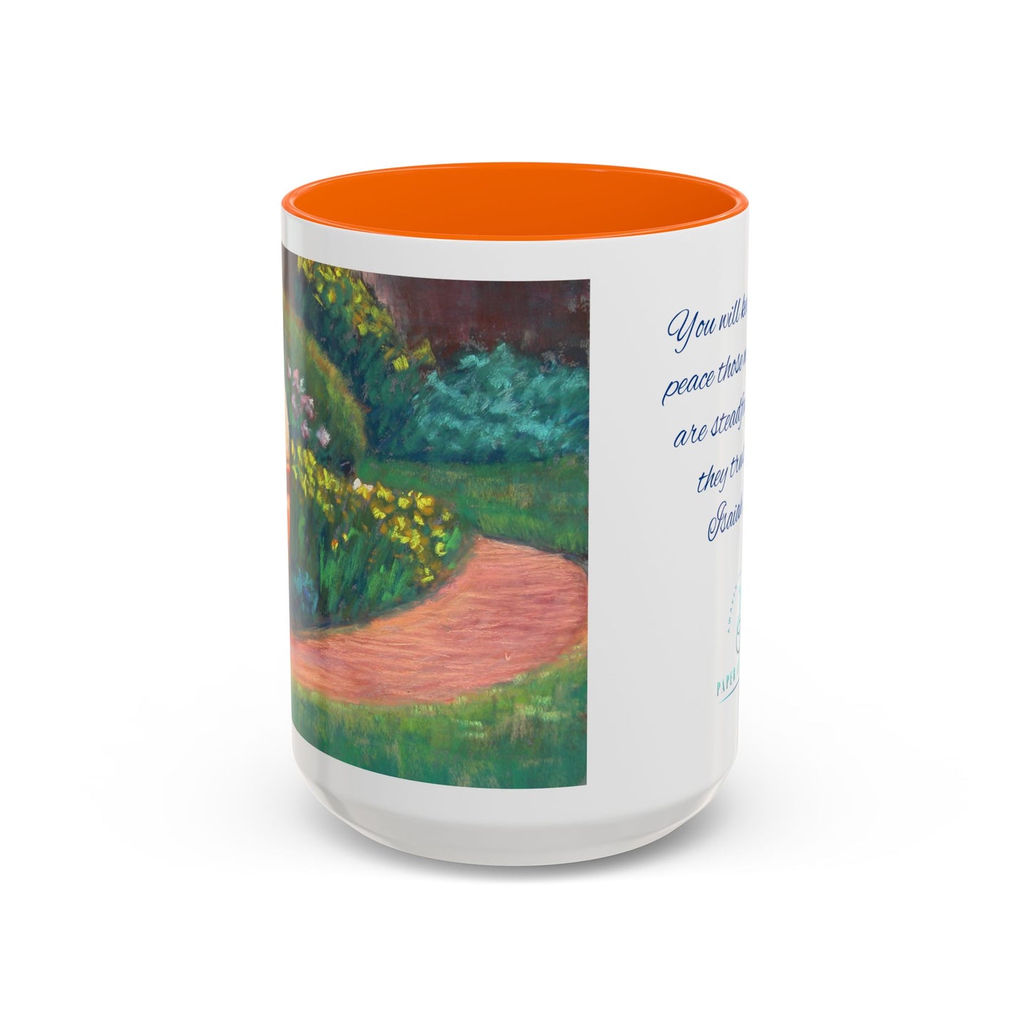 Perfect Peace Mug – Isaiah 26:3 Scripture | Original Artwork by P. French Barber | Faith-Based Ceramic Coffee Cup