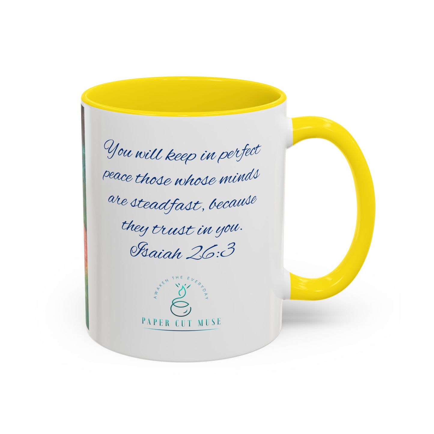 Perfect Peace Mug – Isaiah 26:3 Scripture | Original Artwork by P. French Barber | Faith-Based Ceramic Coffee Cup