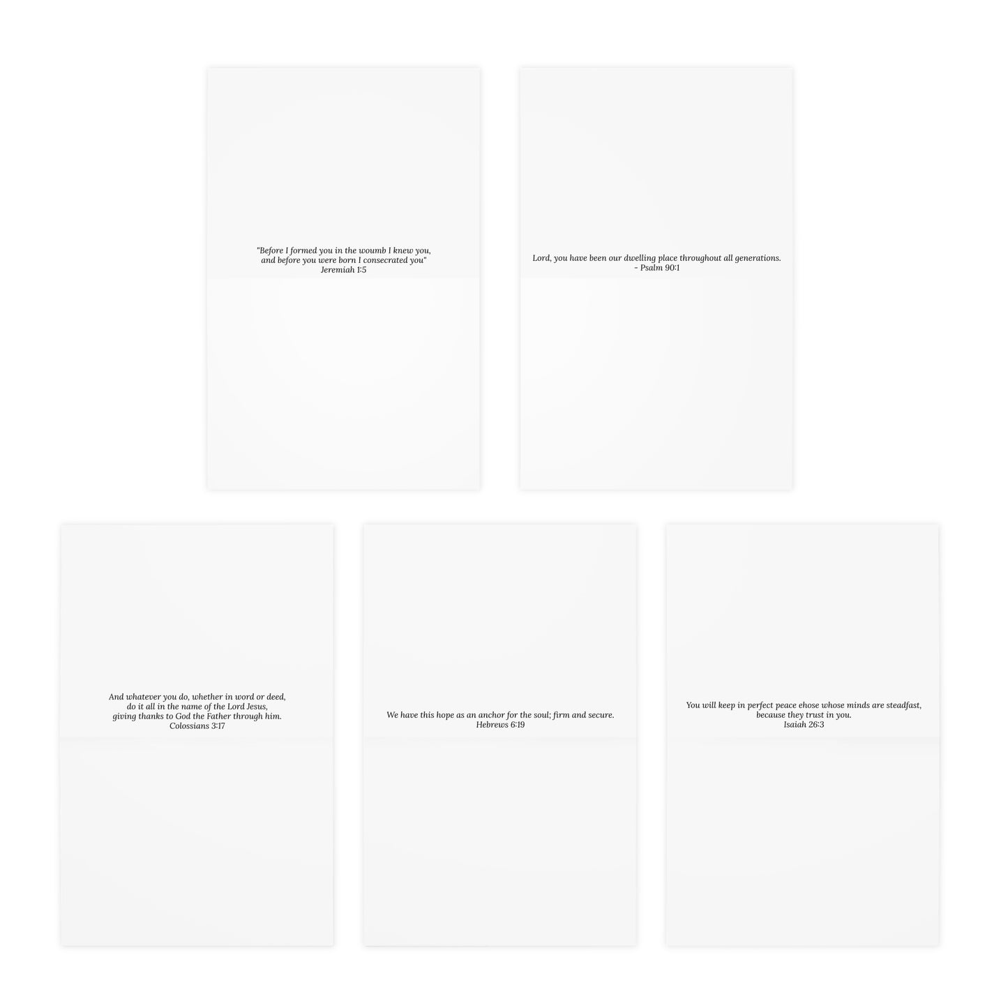 Christian Greeting Card Collection – 5 Designs with Scripture | Original Art by P. French Barber