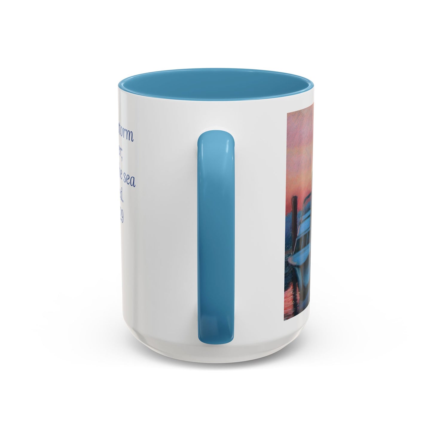 The Mooring Mug – Psalm 107:29 Scripture | Original Pastel Artwork by P. French Barber | Faith-Based Ceramic Cup