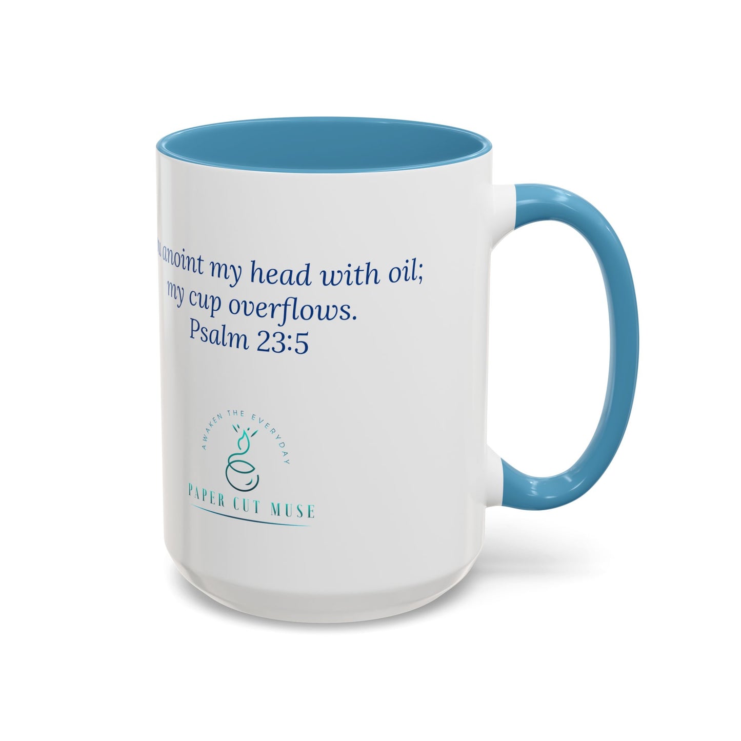 Cup of Joy Mug – Psalm 23:5 Scripture | Original Artwork by P. French Barber | Faith-Based Ceramic Coffee Cup