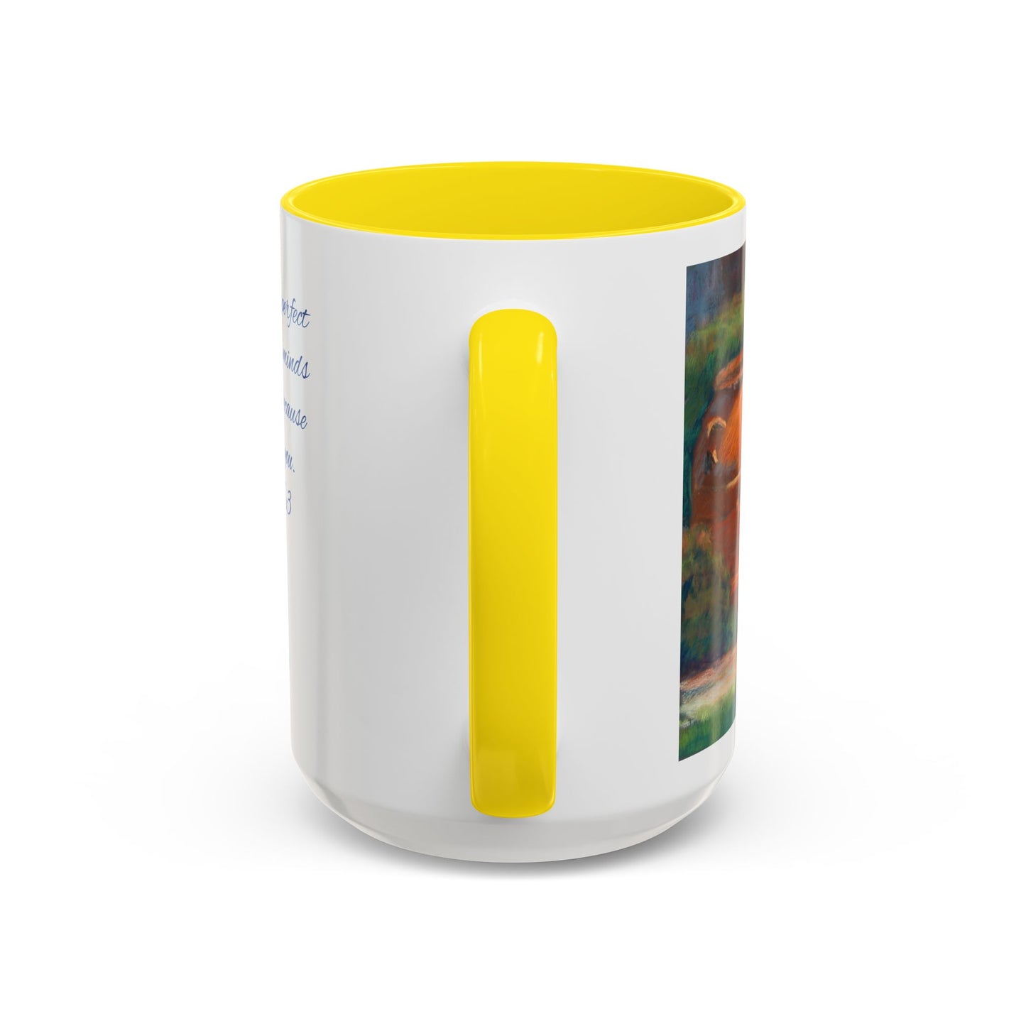 Perfect Peace Mug – Isaiah 26:3 Scripture | Original Artwork by P. French Barber | Faith-Based Ceramic Coffee Cup