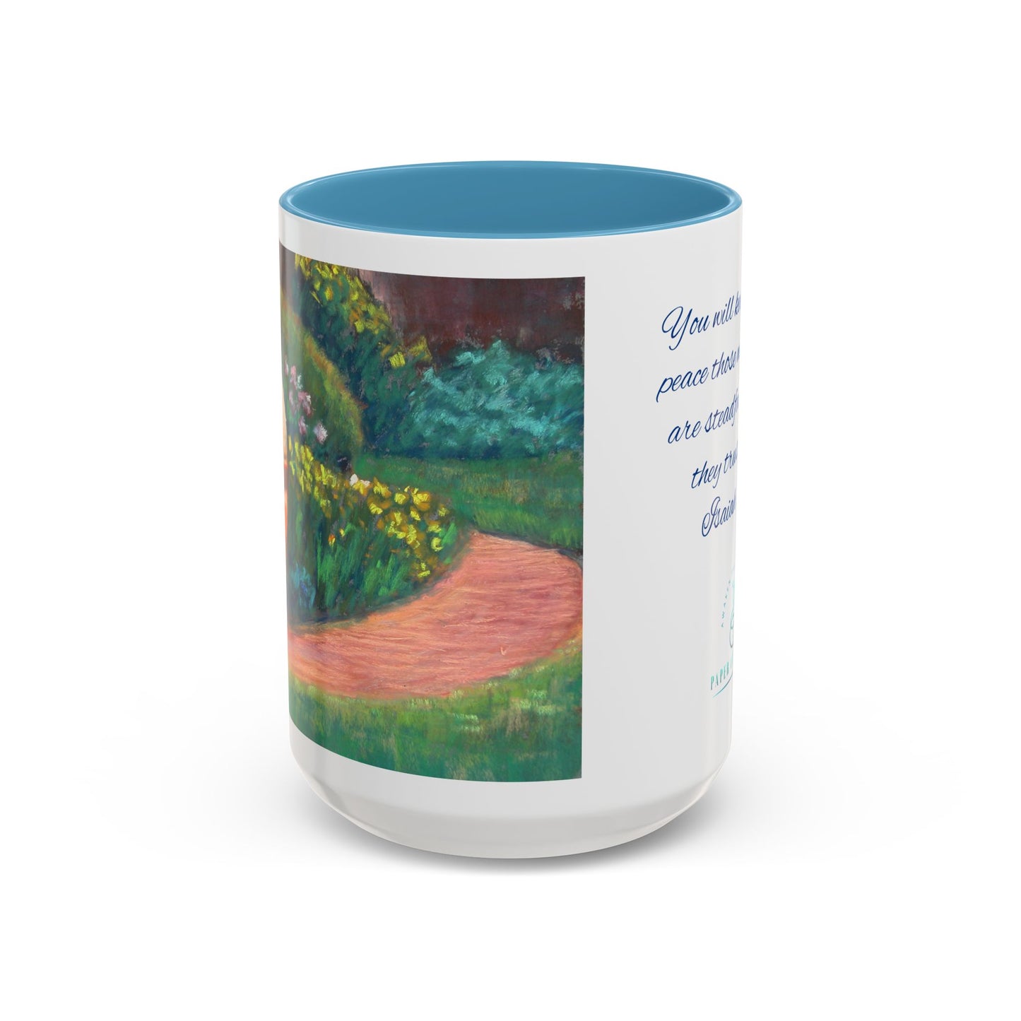 Perfect Peace Mug – Isaiah 26:3 Scripture | Original Artwork by P. French Barber | Faith-Based Ceramic Coffee Cup