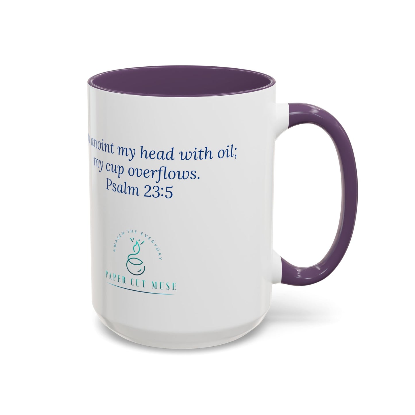 Cup of Joy Mug – Psalm 23:5 Scripture | Original Artwork by P. French Barber | Faith-Based Ceramic Coffee Cup