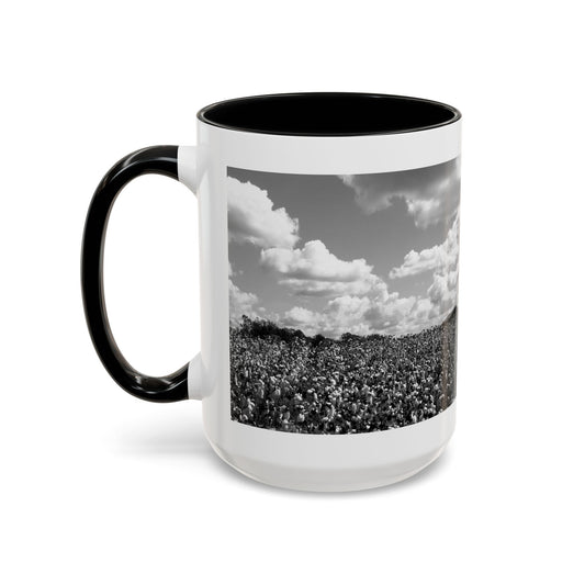 Faithful Harvest Mug – Psalm 126:5 Scripture | Cotton Field Artwork by P. French Barber | Faith-Based Ceramic Coffee Cup