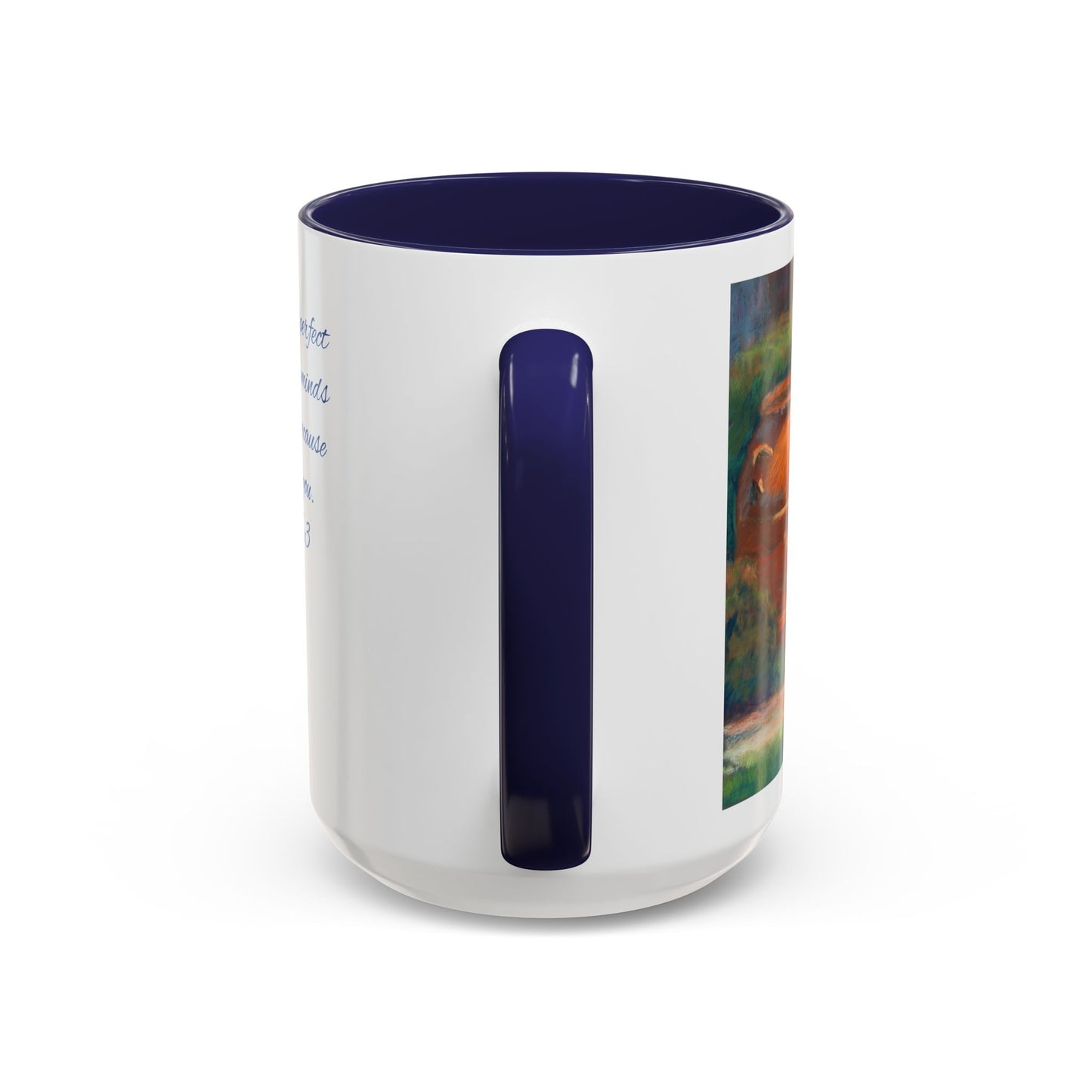 Perfect Peace Mug – Isaiah 26:3 Scripture | Original Artwork by P. French Barber | Faith-Based Ceramic Coffee Cup