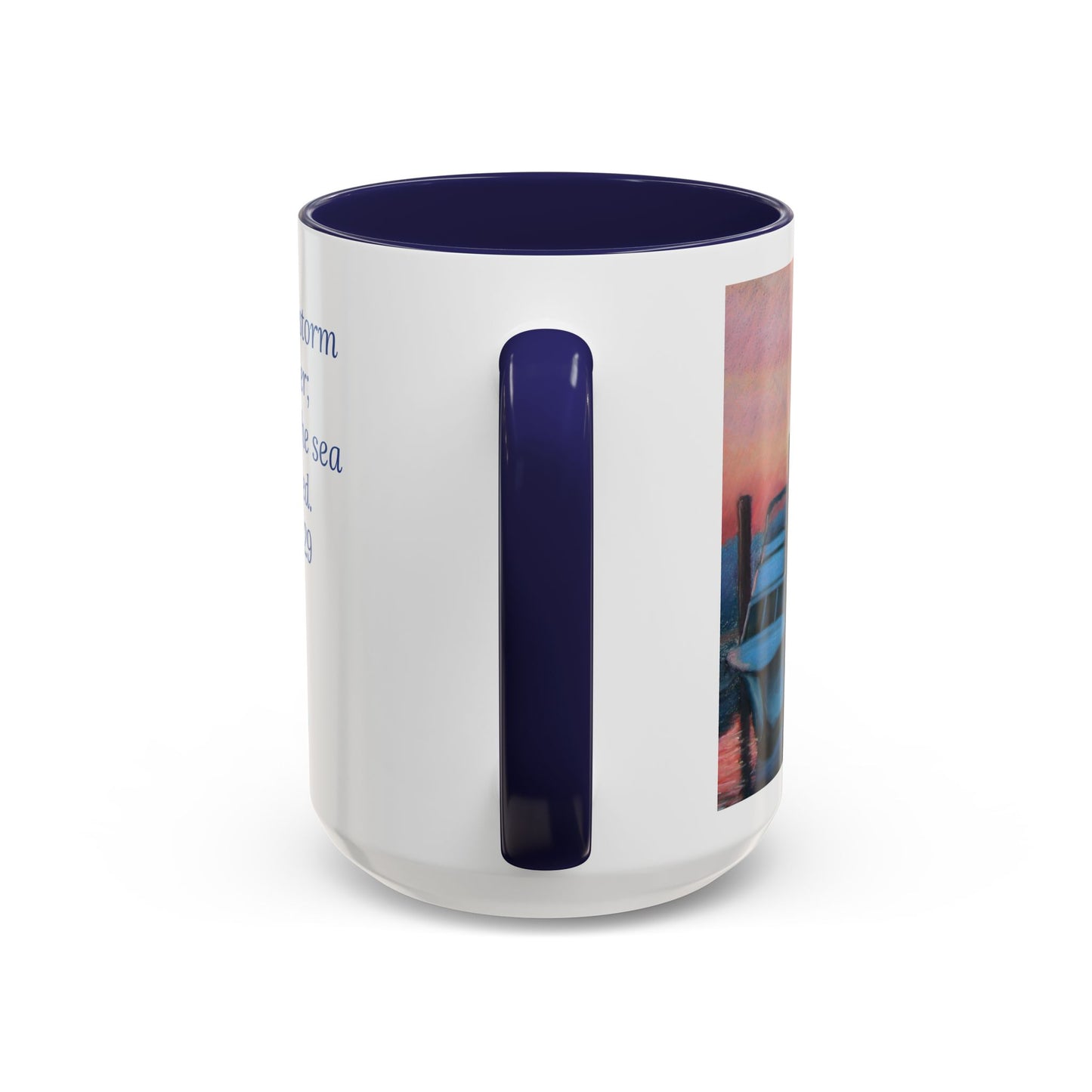 The Mooring Mug – Psalm 107:29 Scripture | Original Pastel Artwork by P. French Barber | Faith-Based Ceramic Cup