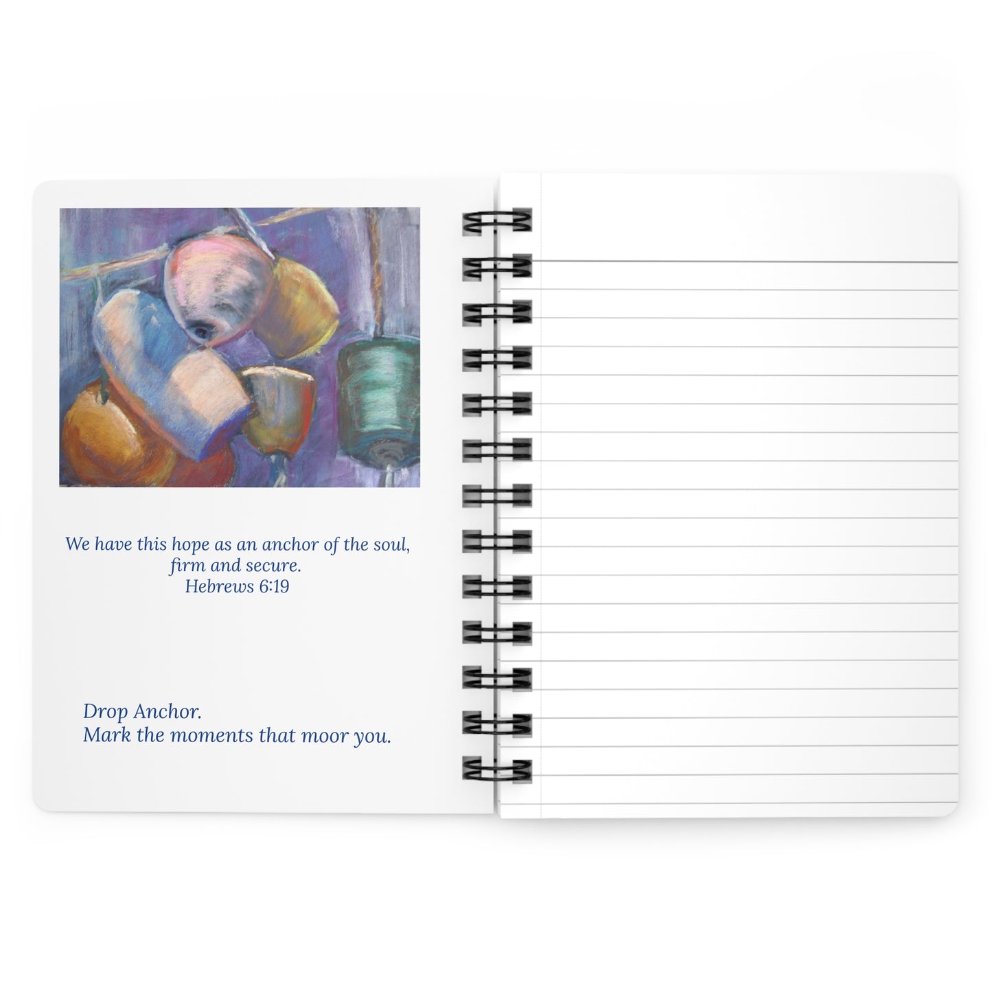 Anchor of Hope Journal – Lined Journal with Pastel Art & Scripture  Anchored in Hope Collection by Paper Cut Muse