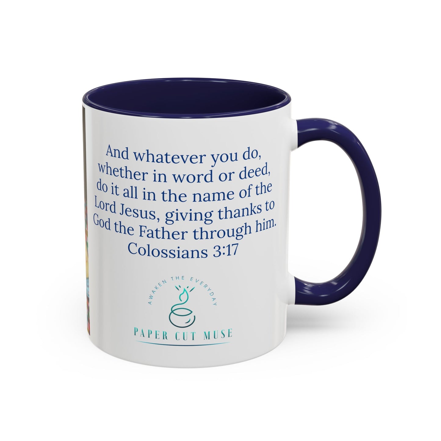 Stirred with Love Mug – Colossians 3:17 Scripture | Original Kitchen Illustration by P. French Barber | Faith-Based Ceramic Cup