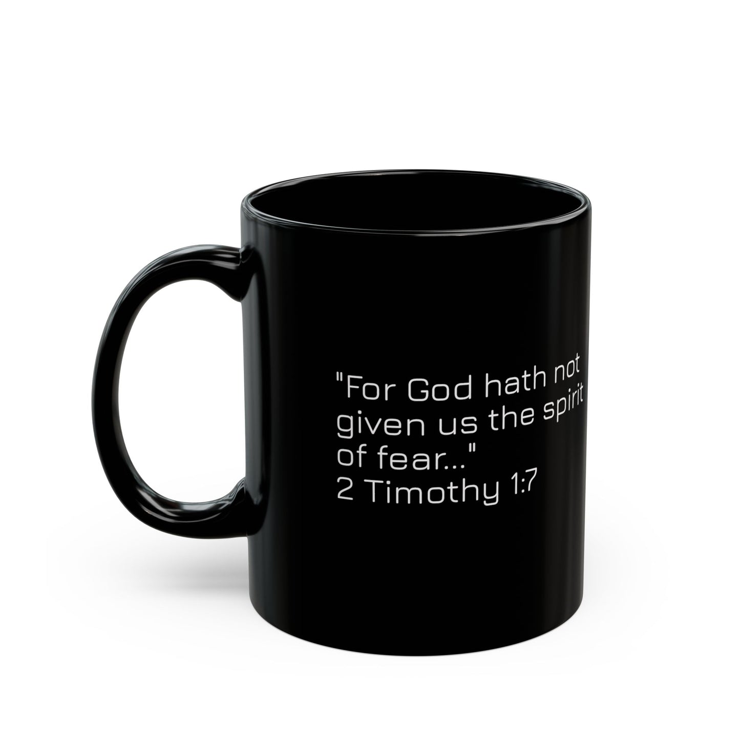 Faith Over Fear Black Ceramic Mug — Inspirational Christian Coffee Cup (11oz/15oz)