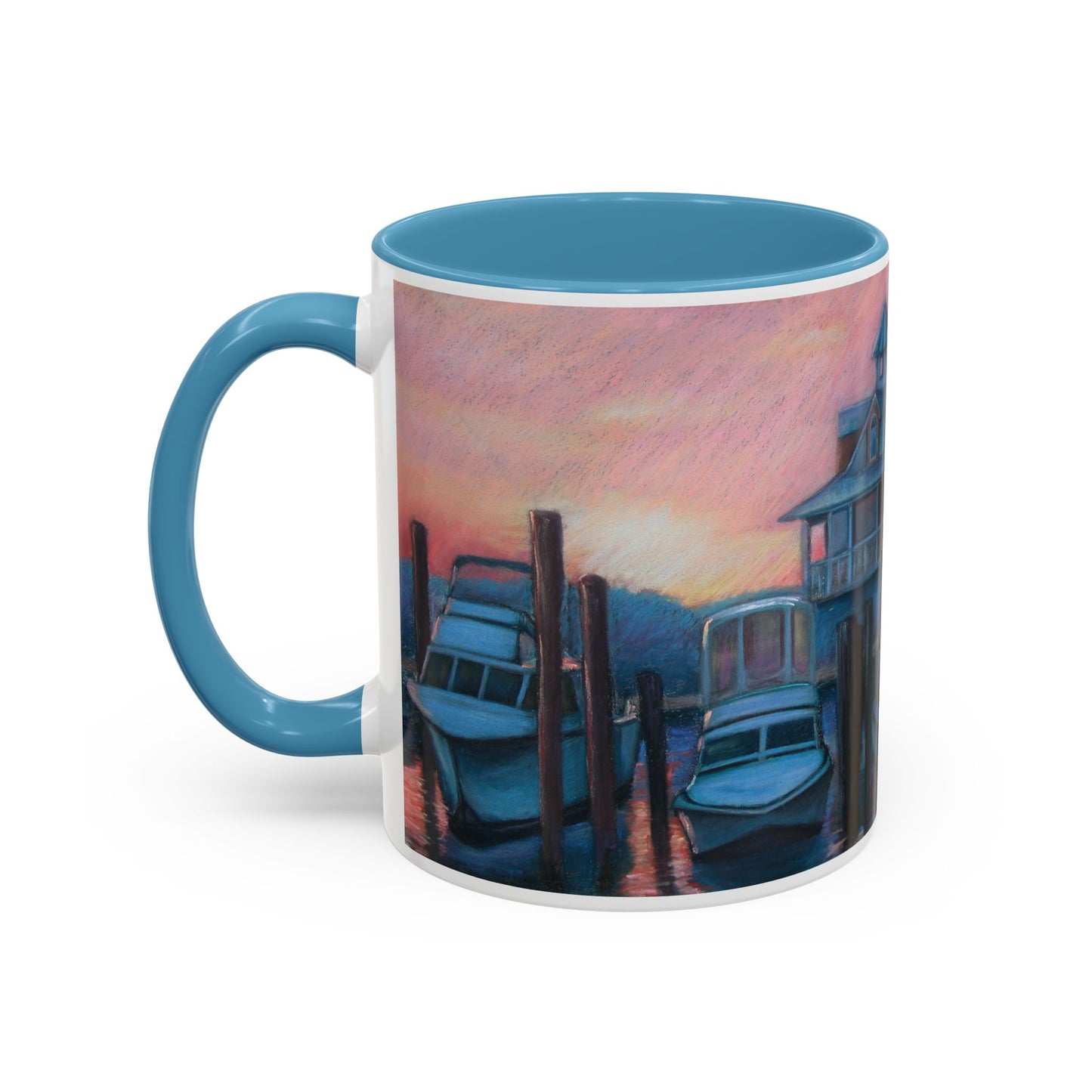 The Mooring Mug – Psalm 107:29 Scripture | Original Pastel Artwork by P. French Barber | Faith-Based Ceramic Cup